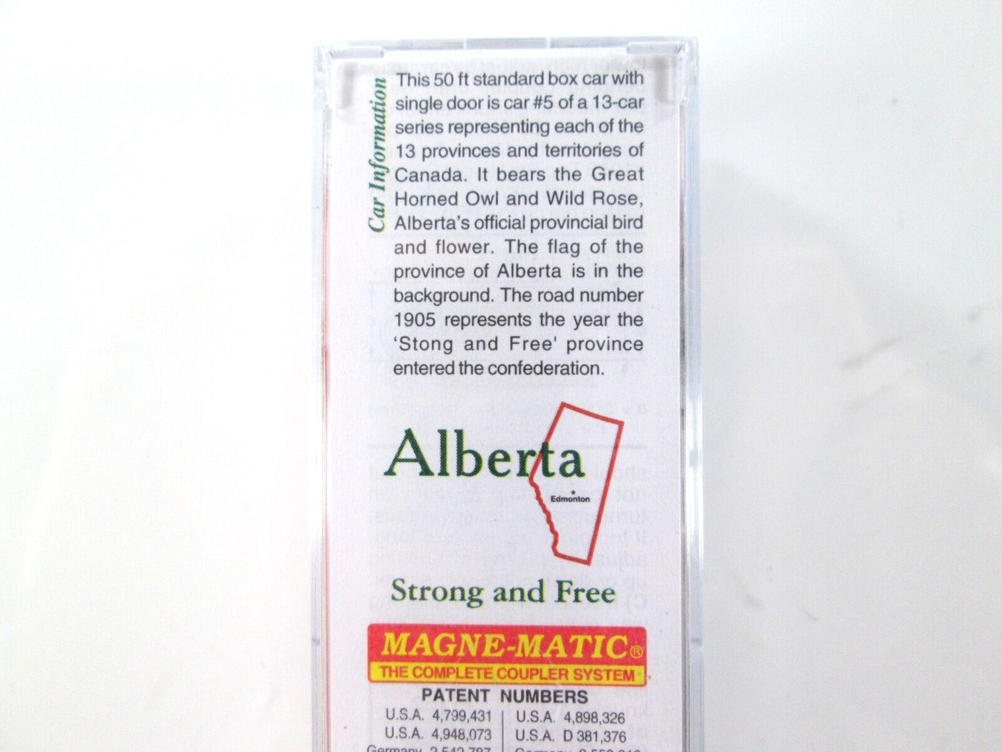 N Scale **ALBERTA** Canadian Provincial Box Car, AB 1905 - Micro Trains 07700155