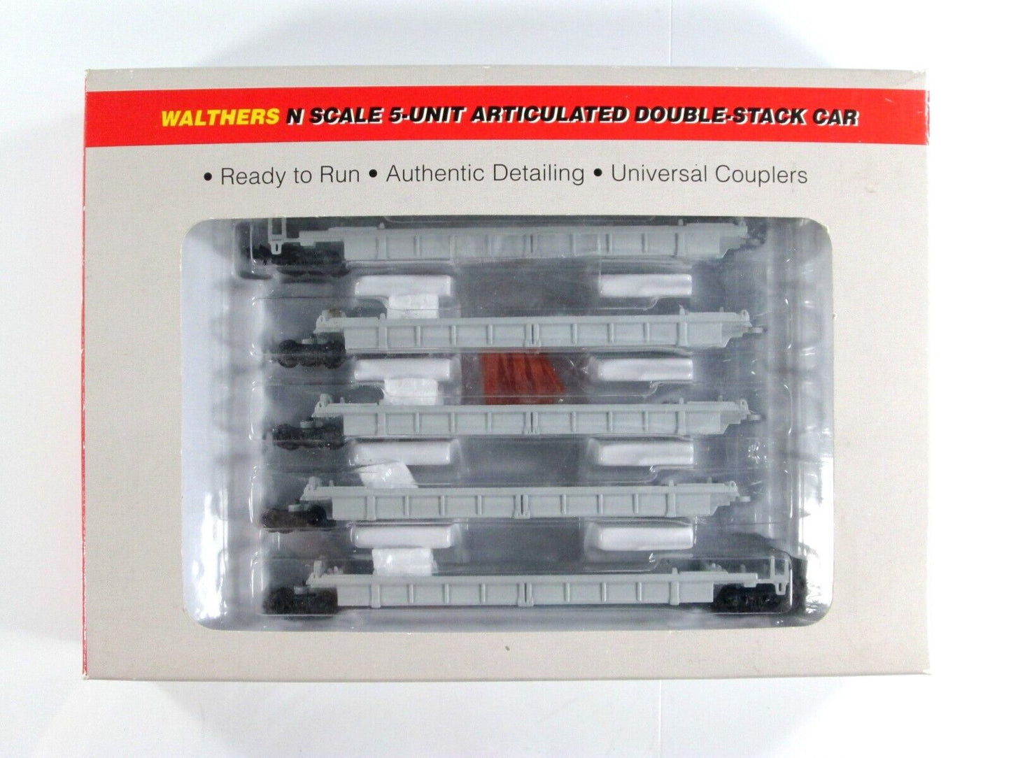 N SCALE Undecorated Thrall 5-Unit Articulated Well Stack Car - Walthers 932-8100