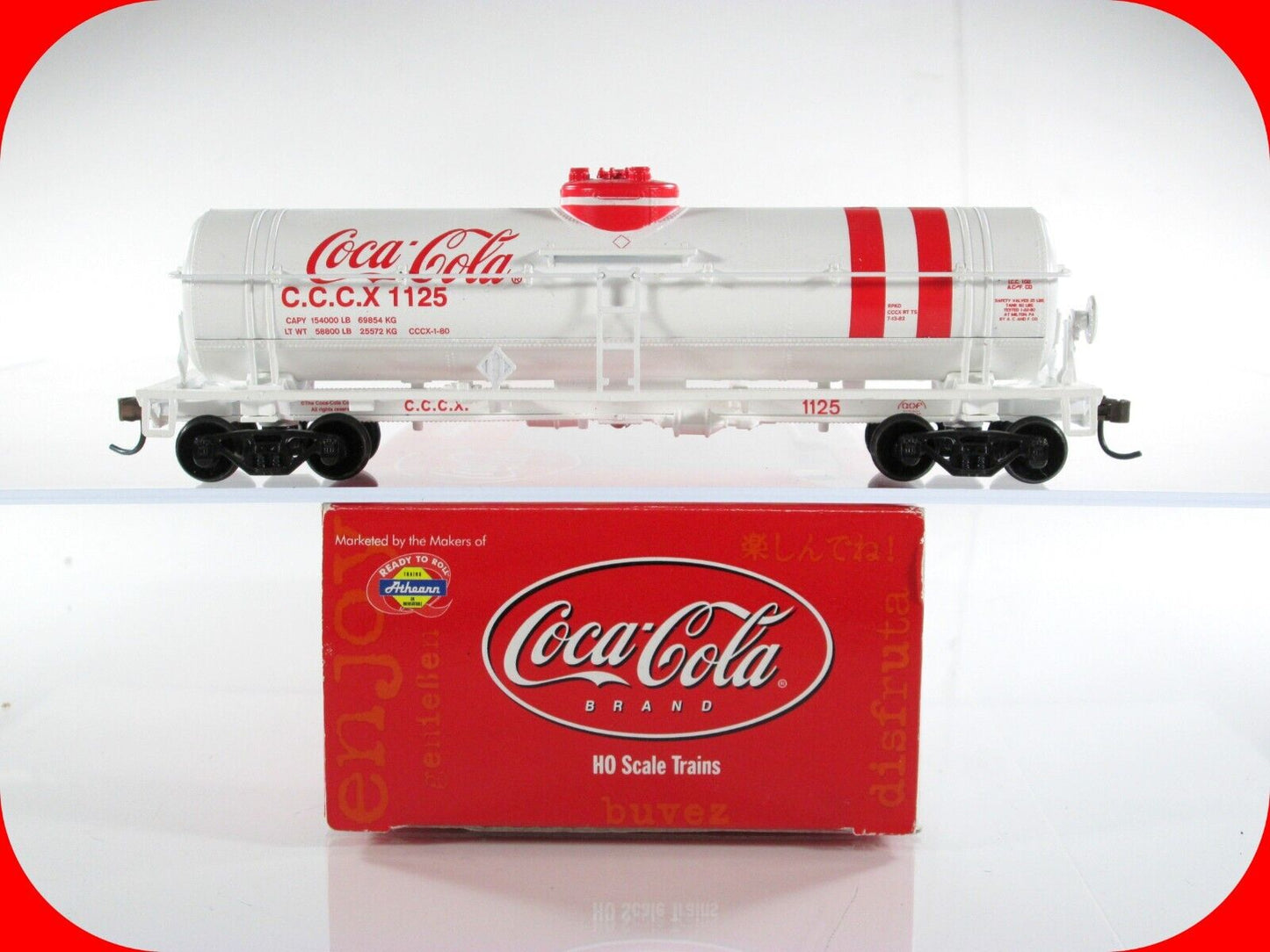 HO Scale COCA-COLA Collection 40' Single Dome Tank Car - CCCX 1125 - Athearn