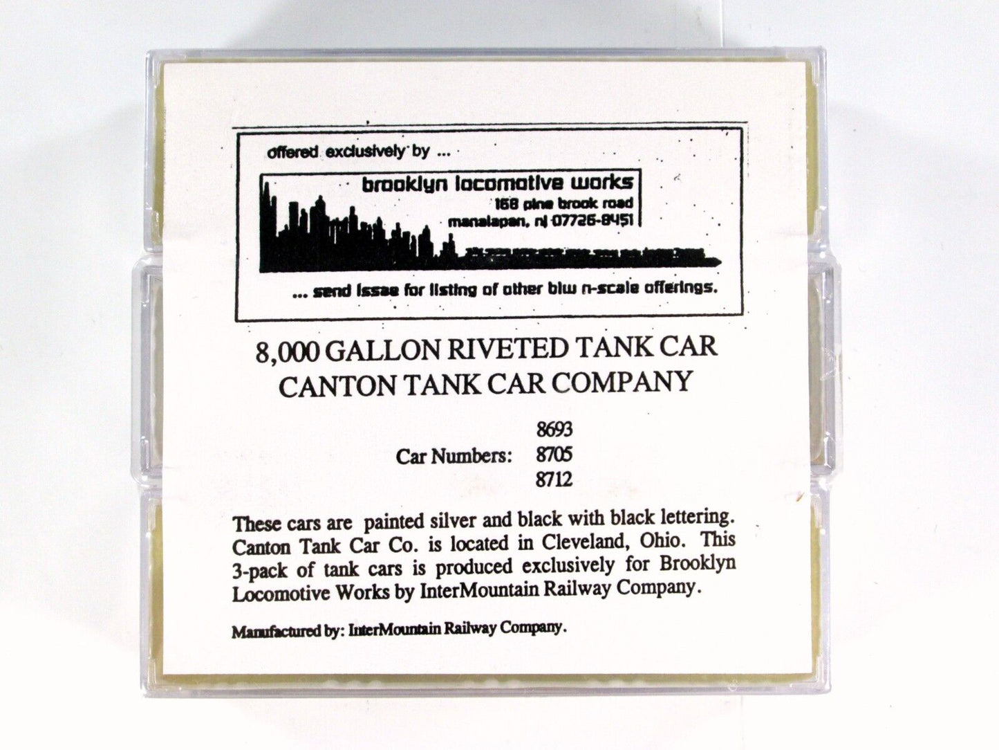 N Scale CANTON Tank Car 3-Pack Set - CTTX 8693, 8705, 8712 - Intermountain / BLW