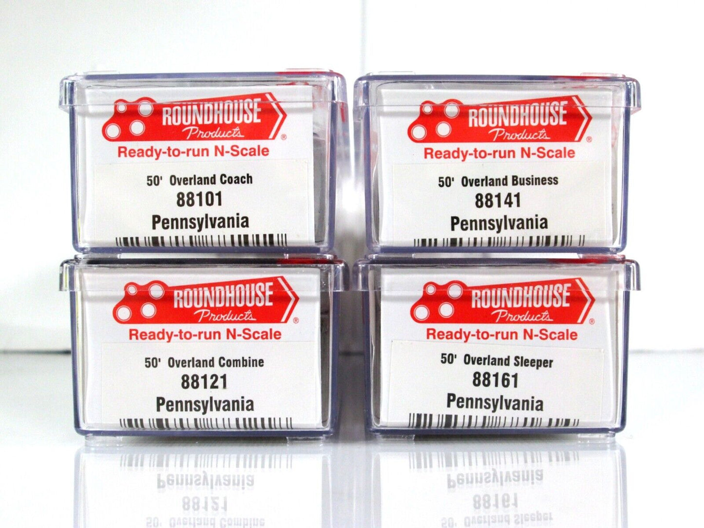 N Scale PENNSYLVANIA Overland Old Time Passenger 4-Car Set ---- Roundhouse 89415