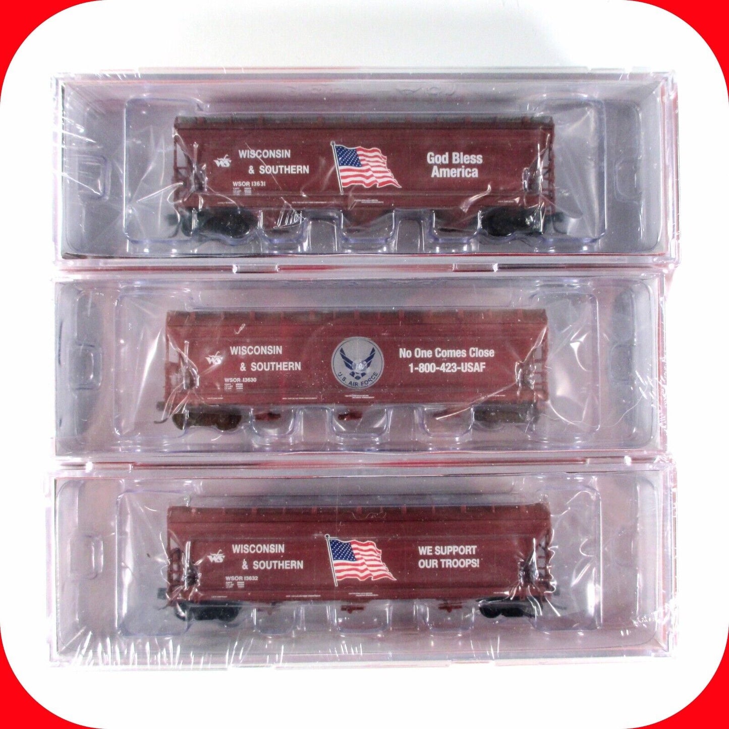 N SCALE WISCONSIN & SOUTHERN **Troop Support** Hopper 3-Car Set -- Intermountain