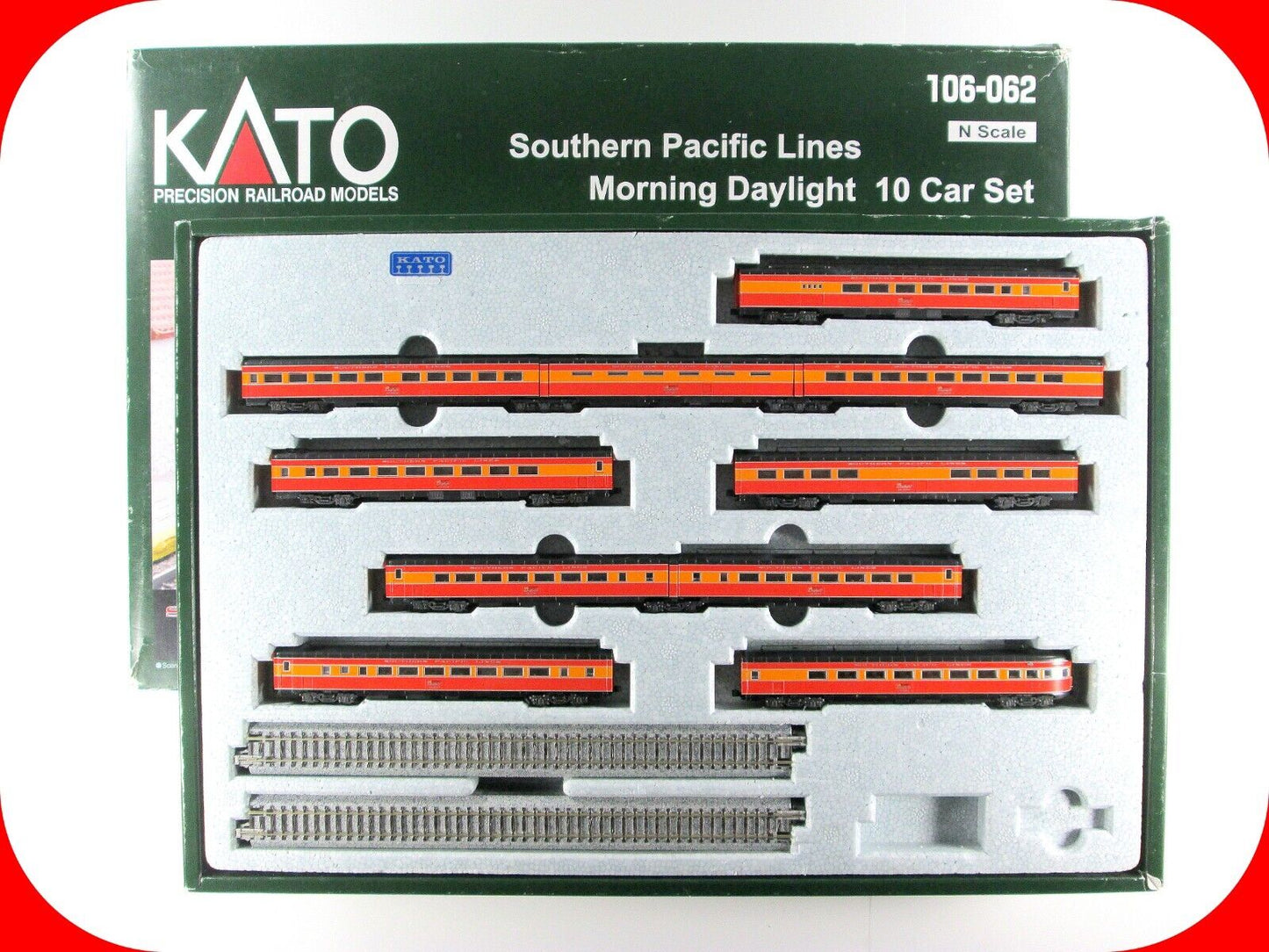 N Scale SOUTHERN PACIFIC *MORNING DAYLIGHT* Passenger 10-Car Set -- Kato 106-062