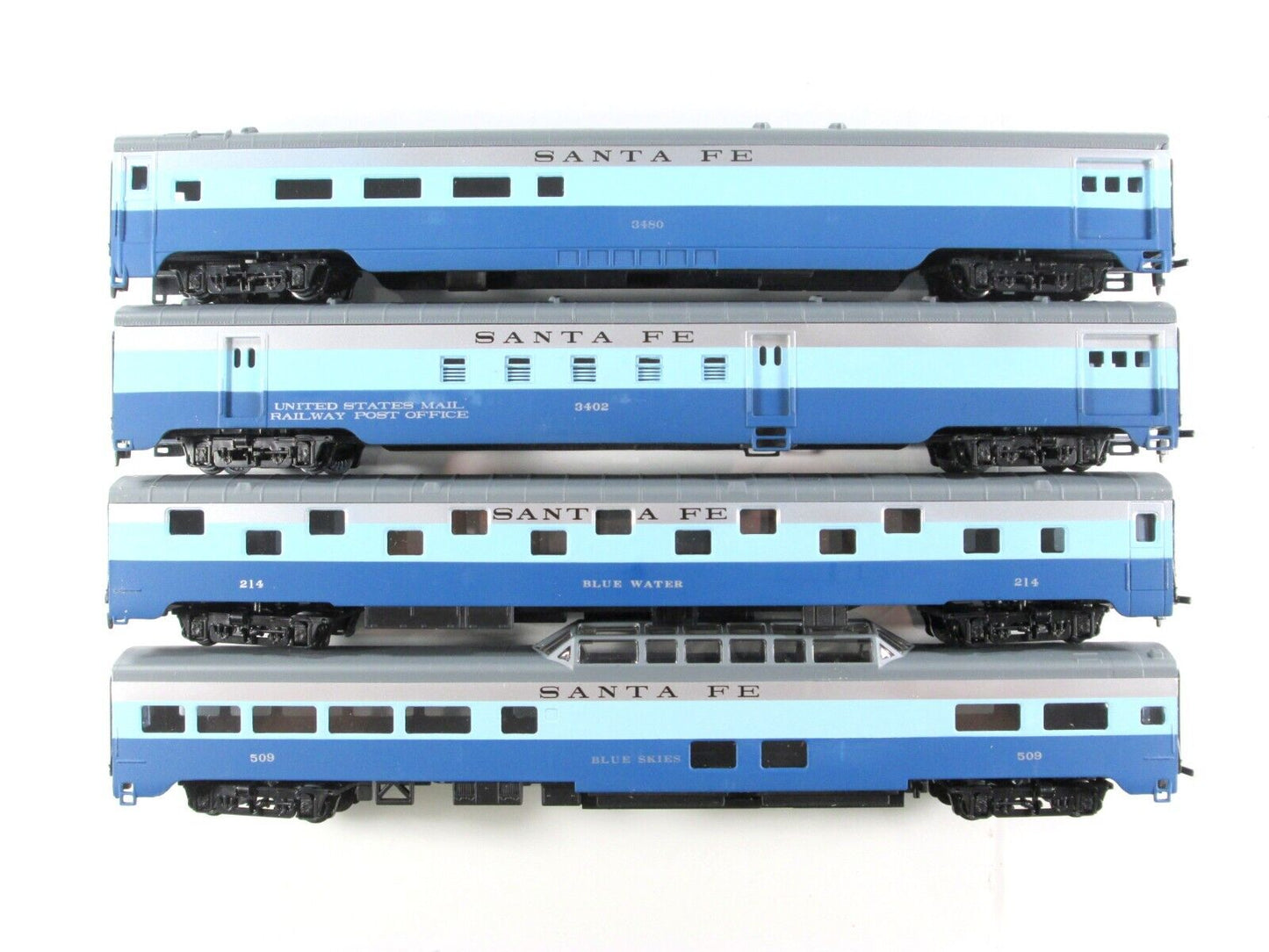 HO Scale SANTA FE *BLUE GOOSE* Passenger Car 8-Pack Set - IHC 48018 **RARE
