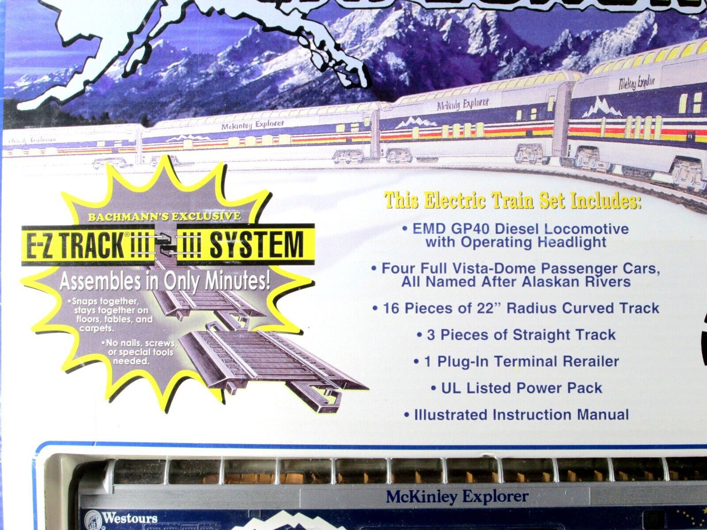 HO Scale *MCKINLEY EXPLORER* Alaska Locomotive and Passenger Set -BACHMANN 00624