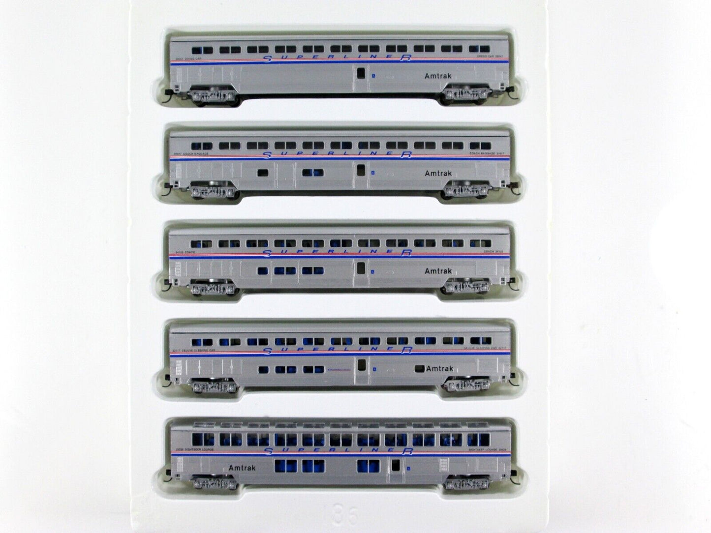 N Scale AMTRAK Phase IV Superliner Bi-Level Passenger 5-Car Set - Con-Cor 004653