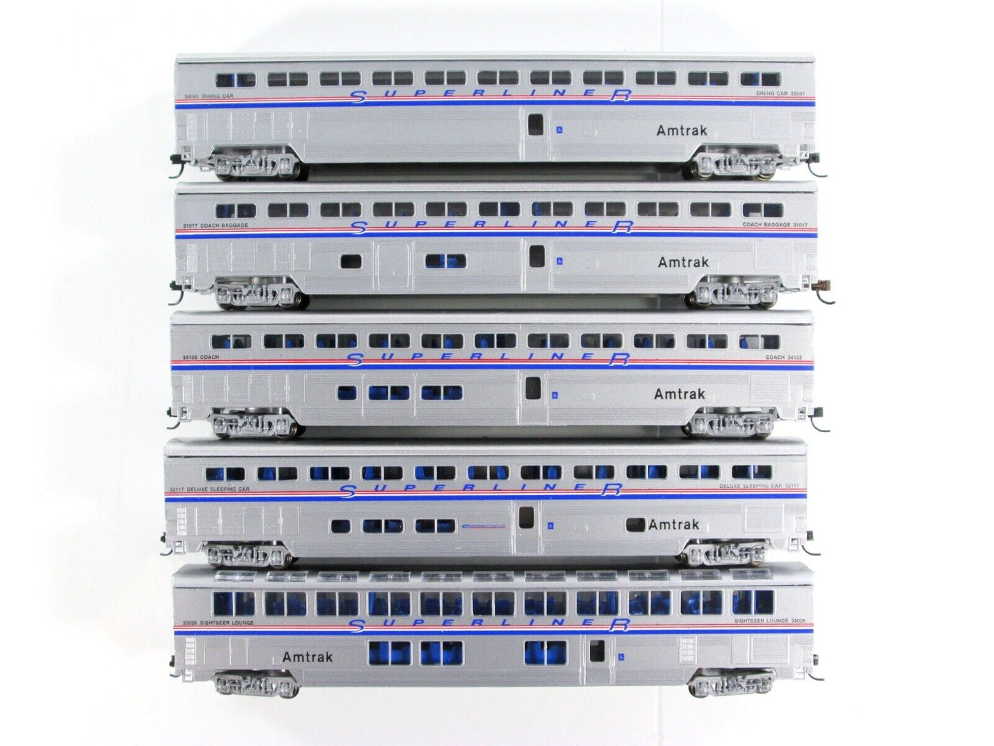 N Scale AMTRAK Phase IV Superliner Bi-Level Passenger 5-Car Set - Con-Cor 004653
