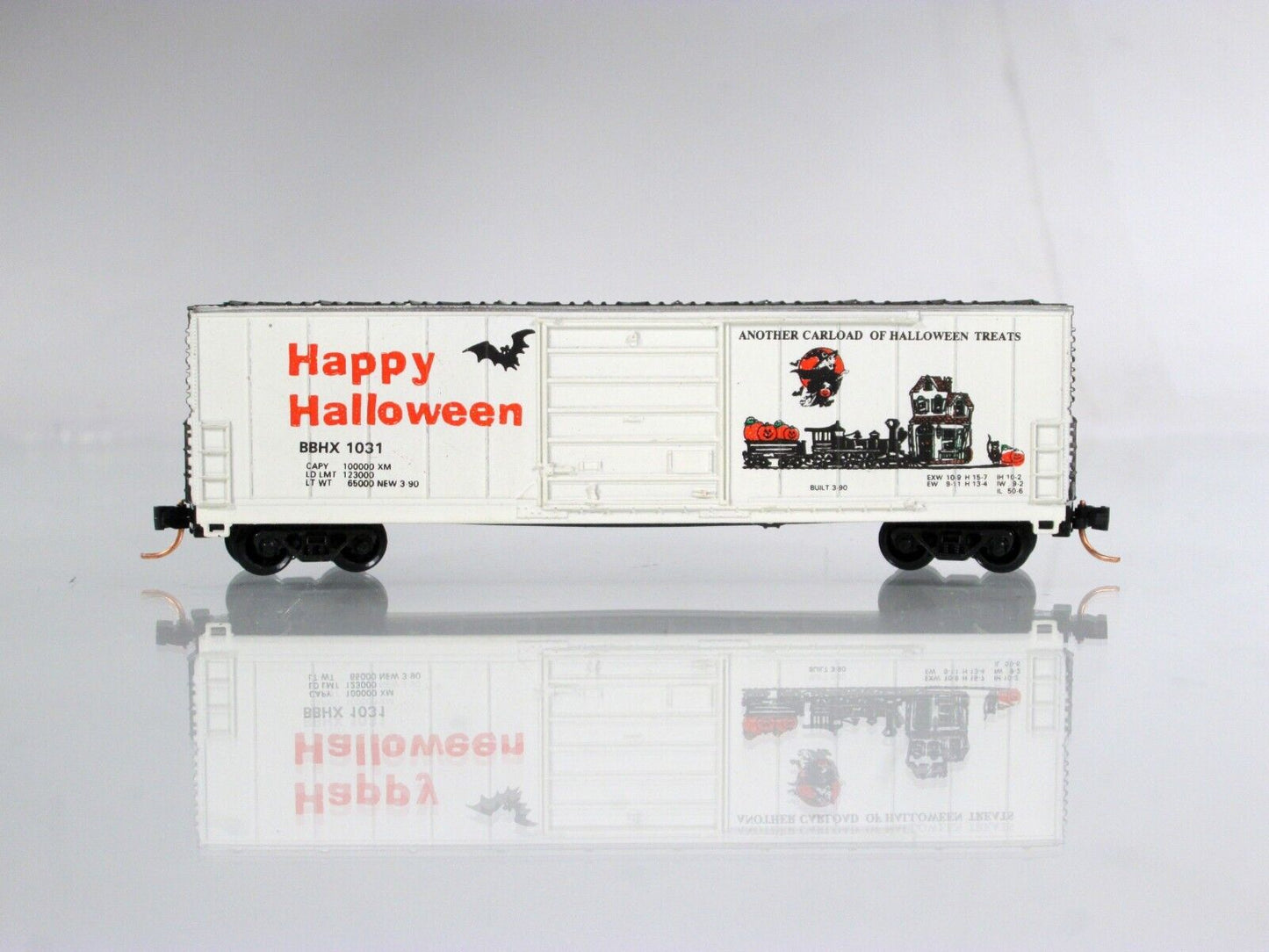 N Scale Happy HALLOWEEN Box Car BBHX 1031 -Bev-Bel 2177, Micro Trains Clpr *RARE