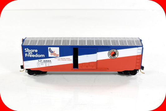 N Scale *SHARE IN FREEDOM* Northern Pacific Box Car, #31555 --Micro Trains 77010