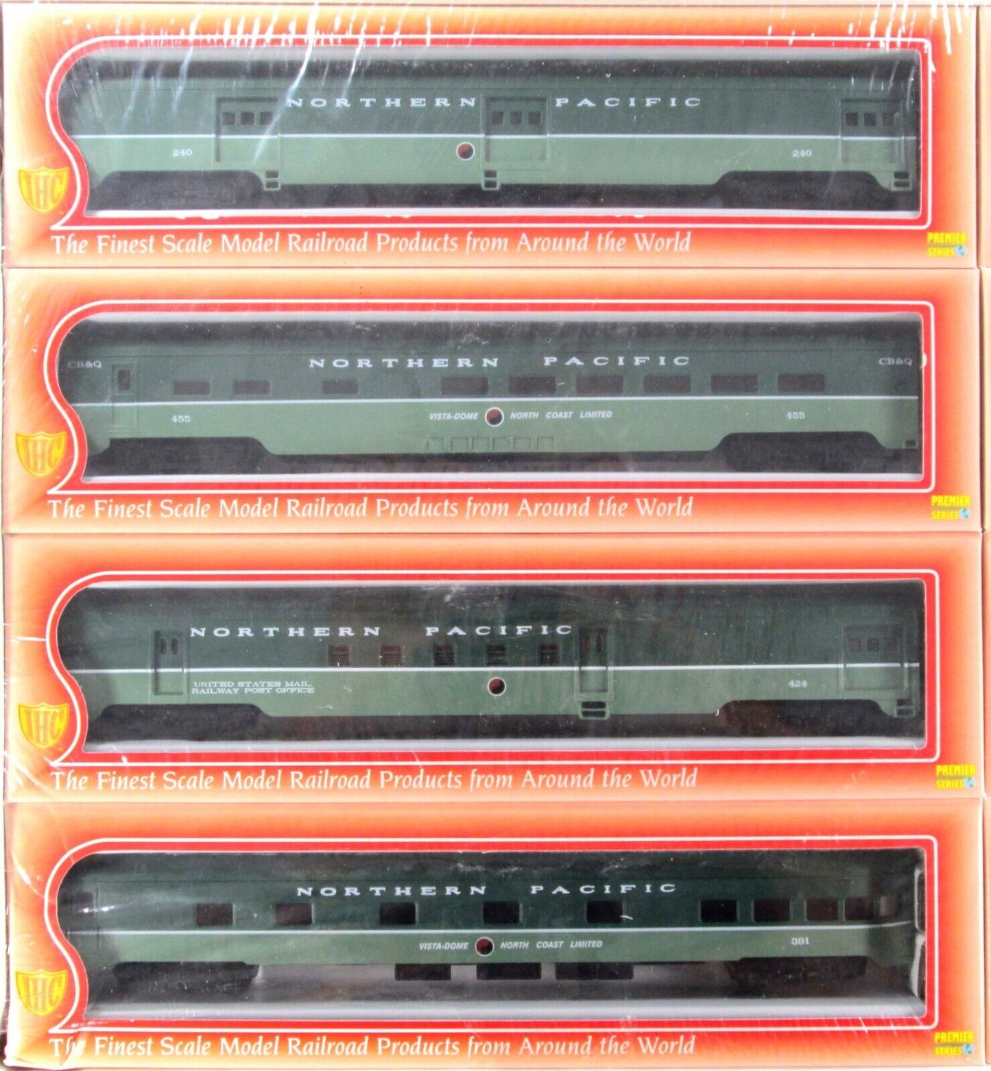 HO Scale NORTHERN PACIFIC North Coast Limited PSGR Set, LOEWY Scheme - IHC 48198