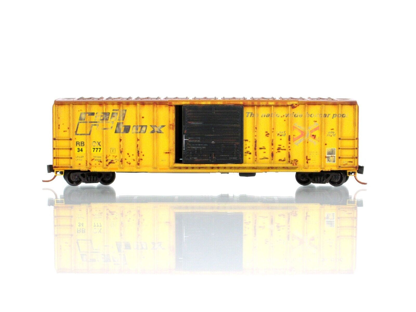 N Scale ***RAILBOX*** Weathered 50' Box Car #34777 - from Micro Trains 07100580