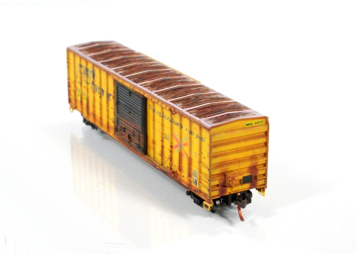 N Scale ***RAILBOX*** Weathered 50' Box Car #34777 - from Micro Trains 07100580