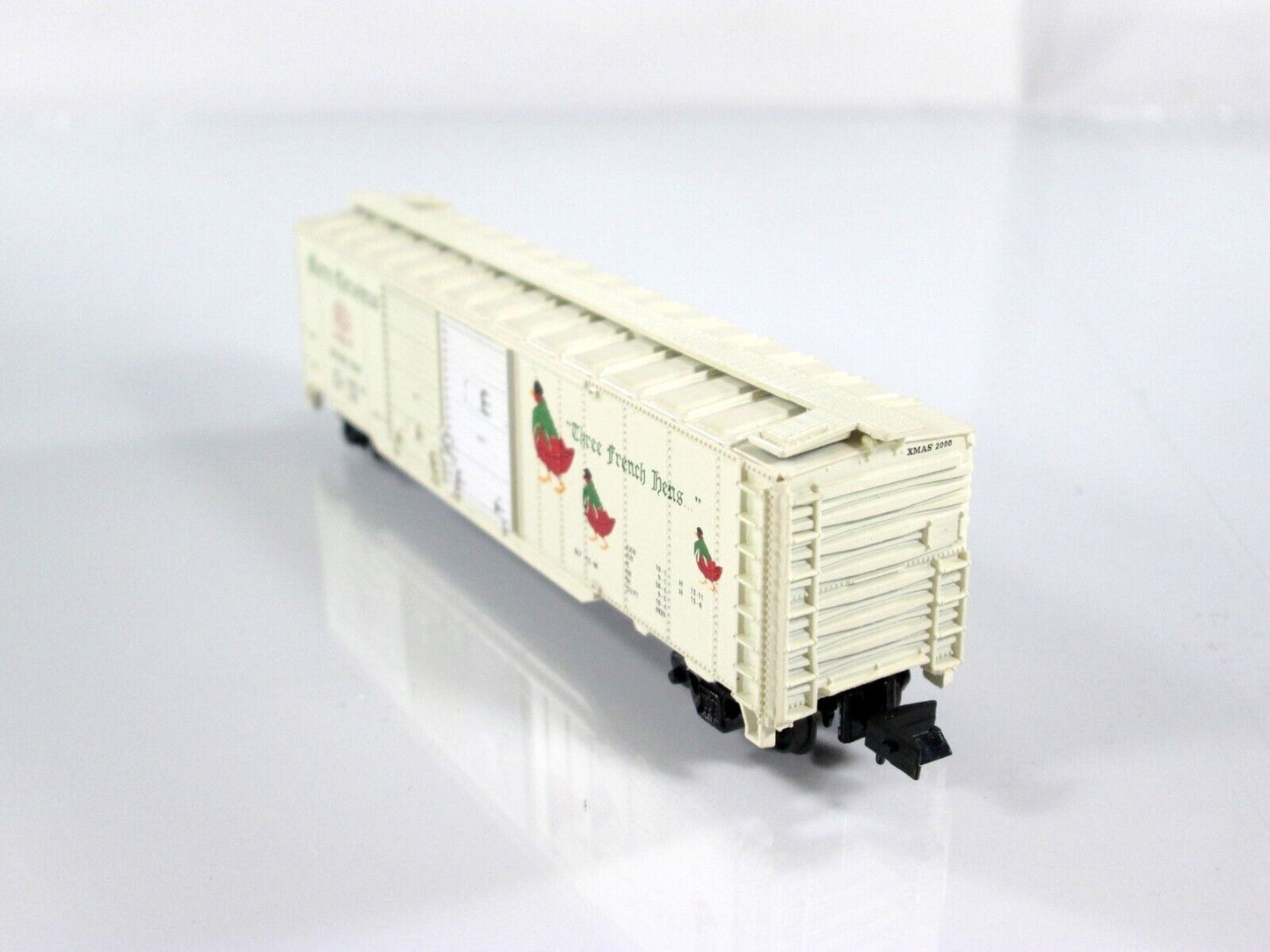 N Scale **THREE FRENCH HENS** 12 Days of Christmas 50' Box Car -- Con-Cor 02000N