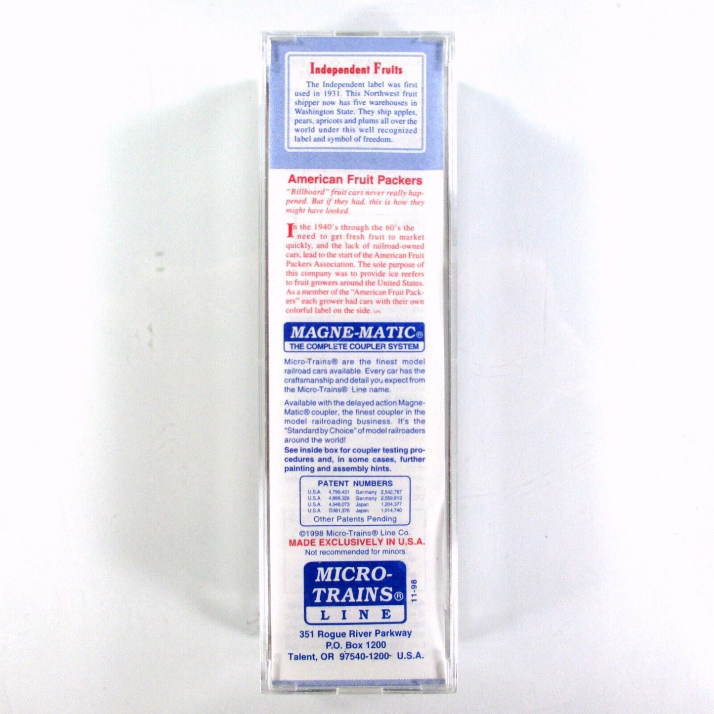 N Scale *INDEPENDENT FRUITS* Reefer #03, AFPX #10238 -Micro Trains, Lowell Smith