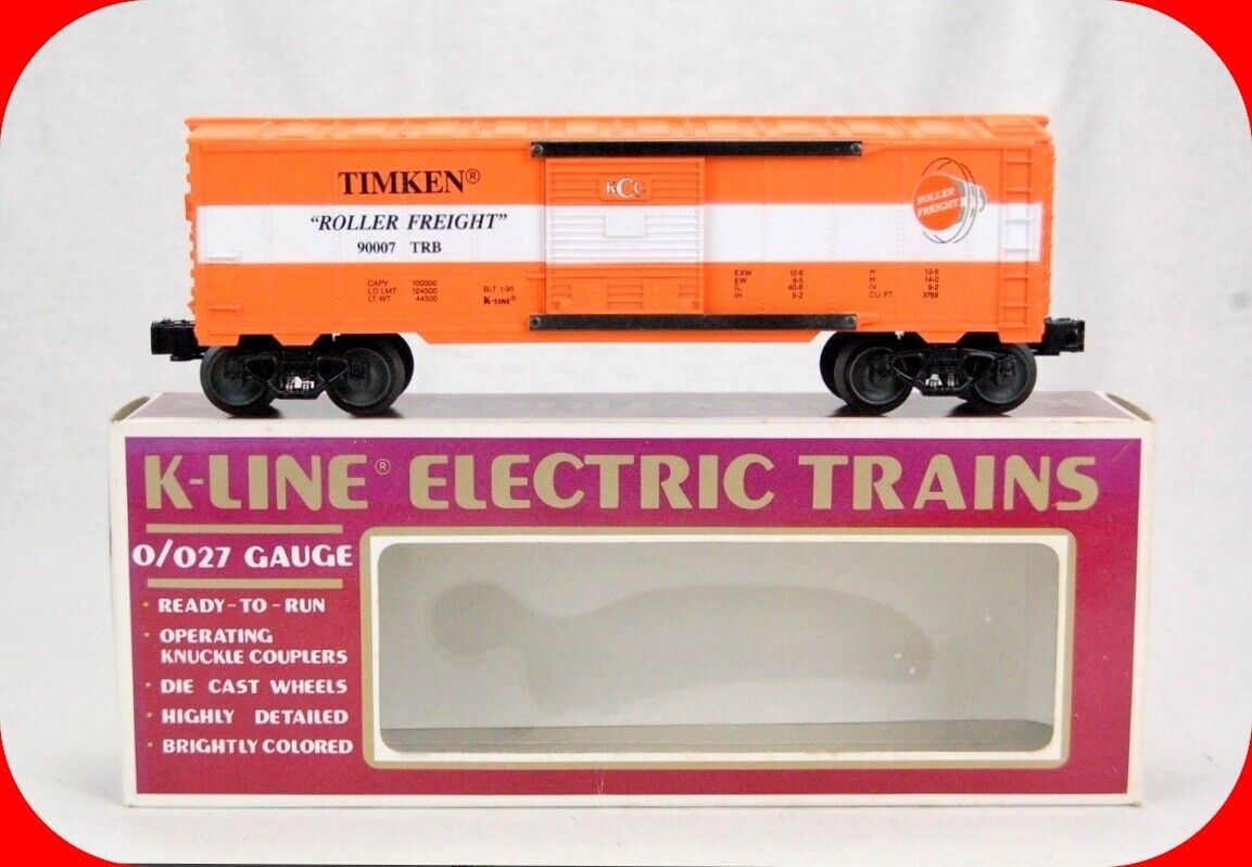 O Scale TIMKEN Roller Freight Single Door Box Car - TRB #90007 -- K-Line K-90007