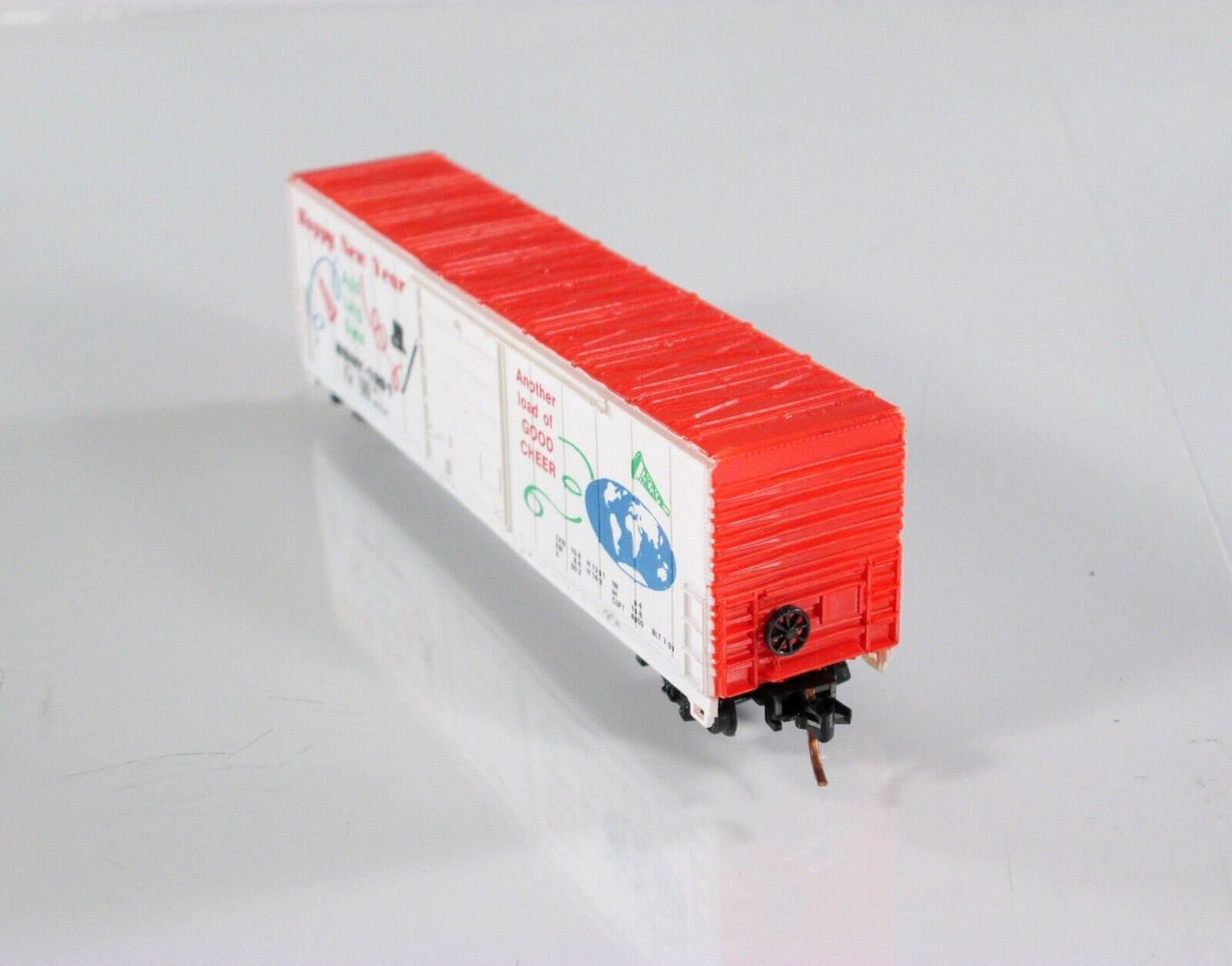 N Scale **HAPPY NEW YEAR** Holiday Box Car, BBNY 1991 -Bev-Bel, Micro Trains Cpl