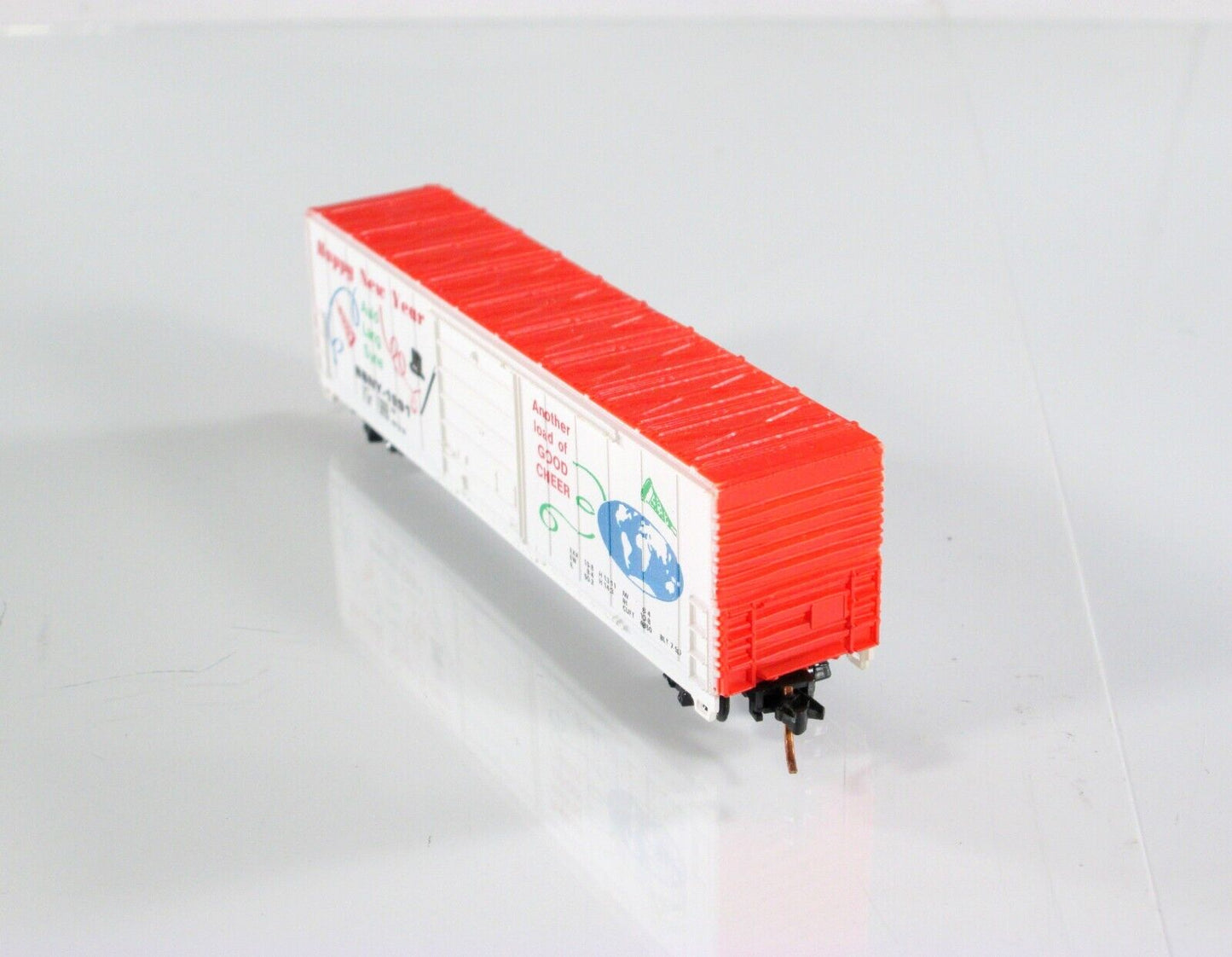 N Scale **HAPPY NEW YEAR** Holiday Box Car, BBNY 1991 -Bev-Bel, Micro Trains Cpl