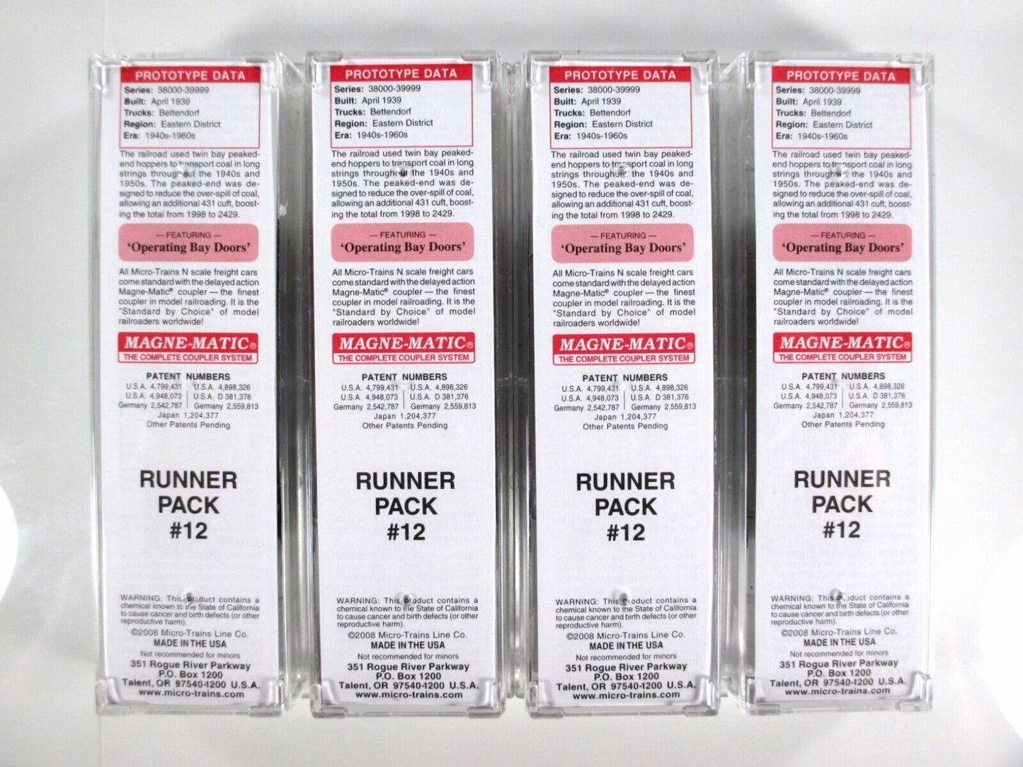 N Scale ***NORFOLK & WESTERN** 2-Bay Coal Hopper 4-Pack - Micro Trains 99300012