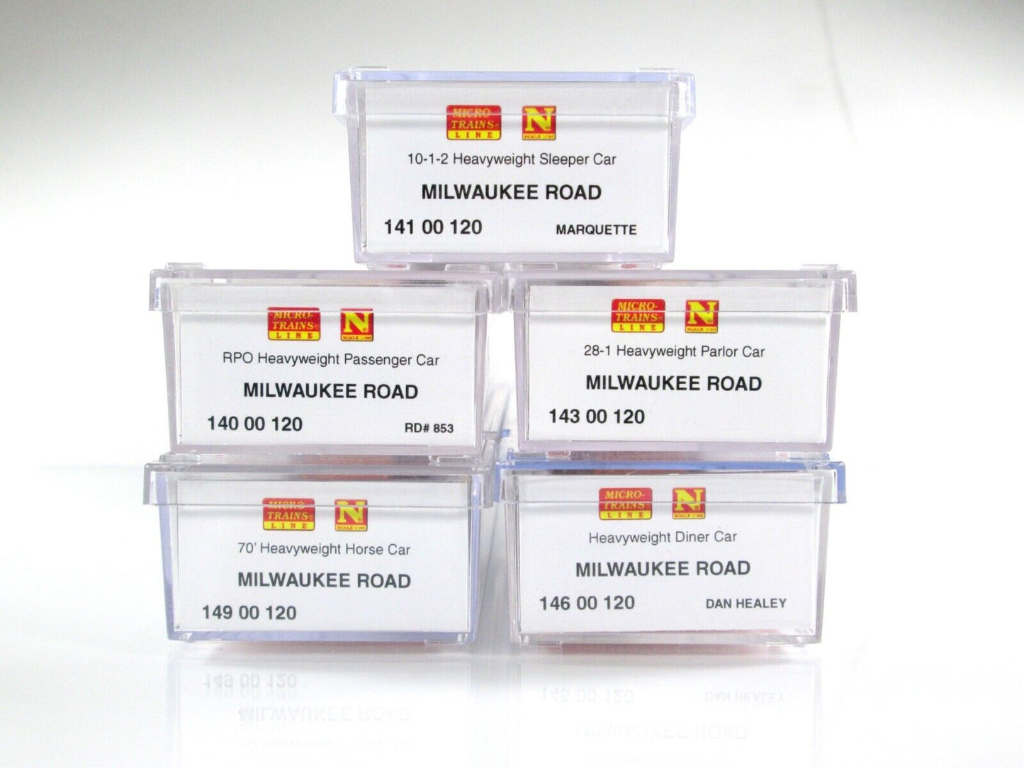 N Scale MILWAUKEE ROAD / MILW Heavyweight Passenger Car 5-Pack Set -Micro Trains