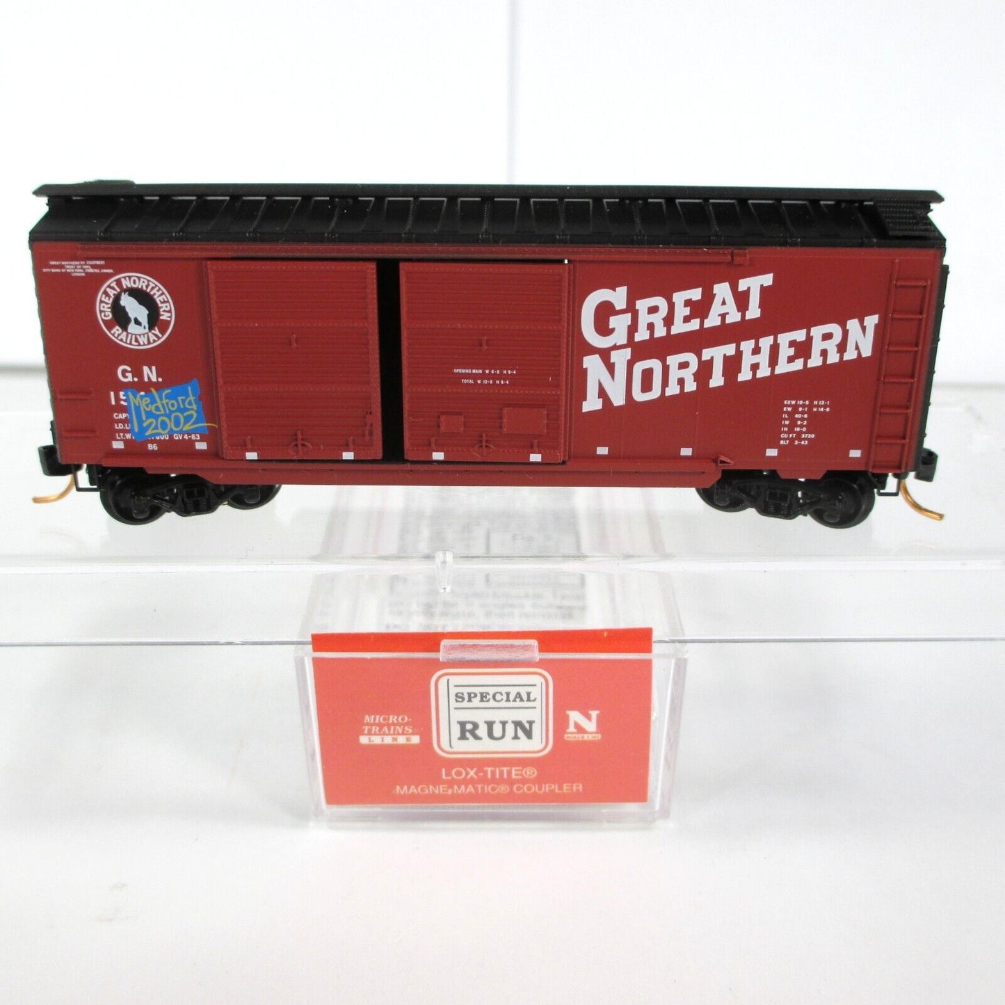 N Scale **Great Northern MEDFORD 2002** Graffiti Box Car -- Micro Trains Special