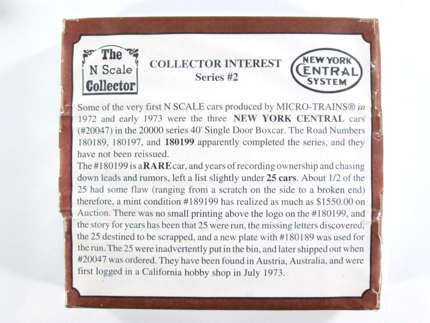 N Scale **NYC** Box Car Set 180189, 180197, 180199 - Micro Trains Special **RARE