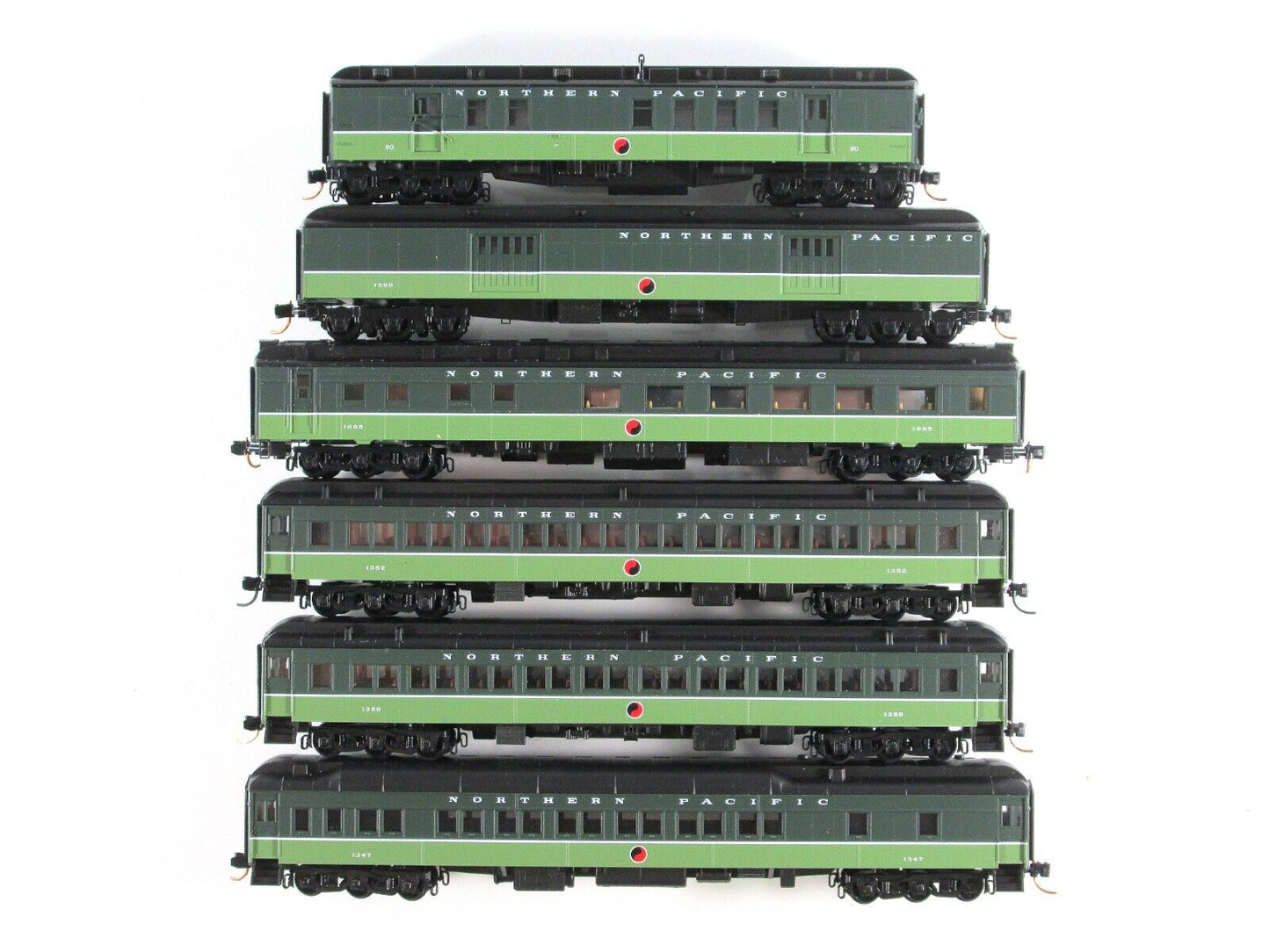 N Scale NORTHERN PACIFIC *LOEWY SCHEME* Passenger Car 6-Pack Set -- Micro Trains