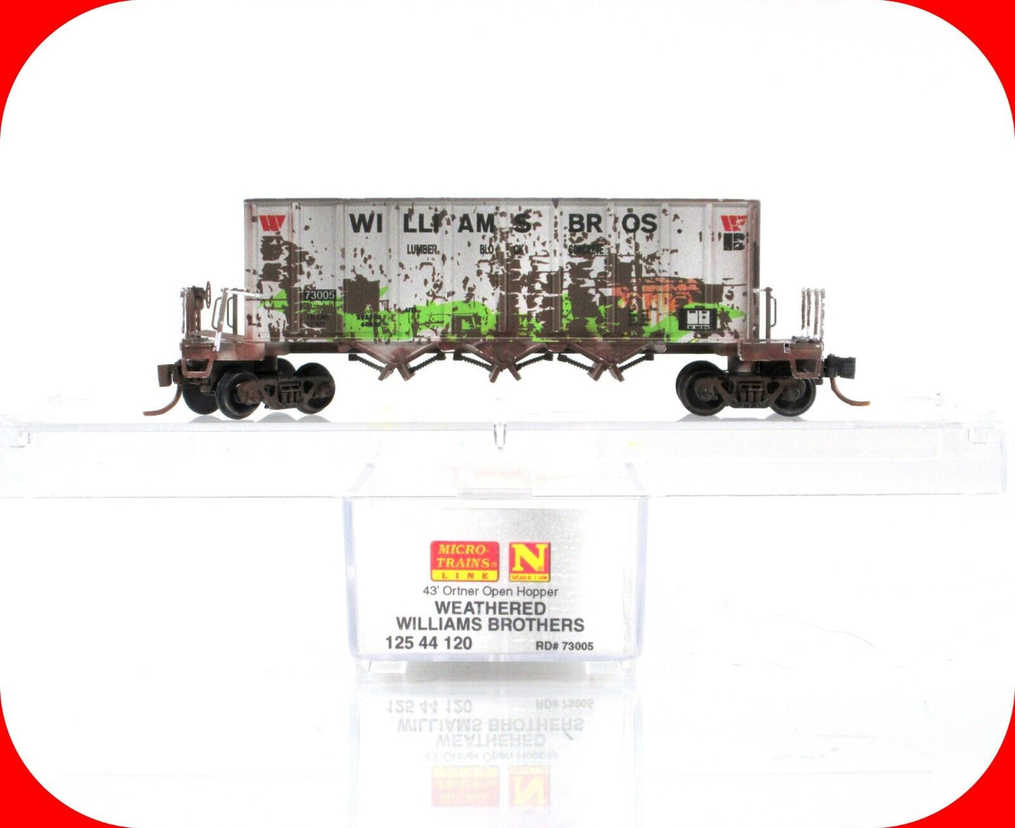 N Scale *WILLIAMS BROTHERS* Graffiti Ortner Hopper #73005, Micro Trains 12544120