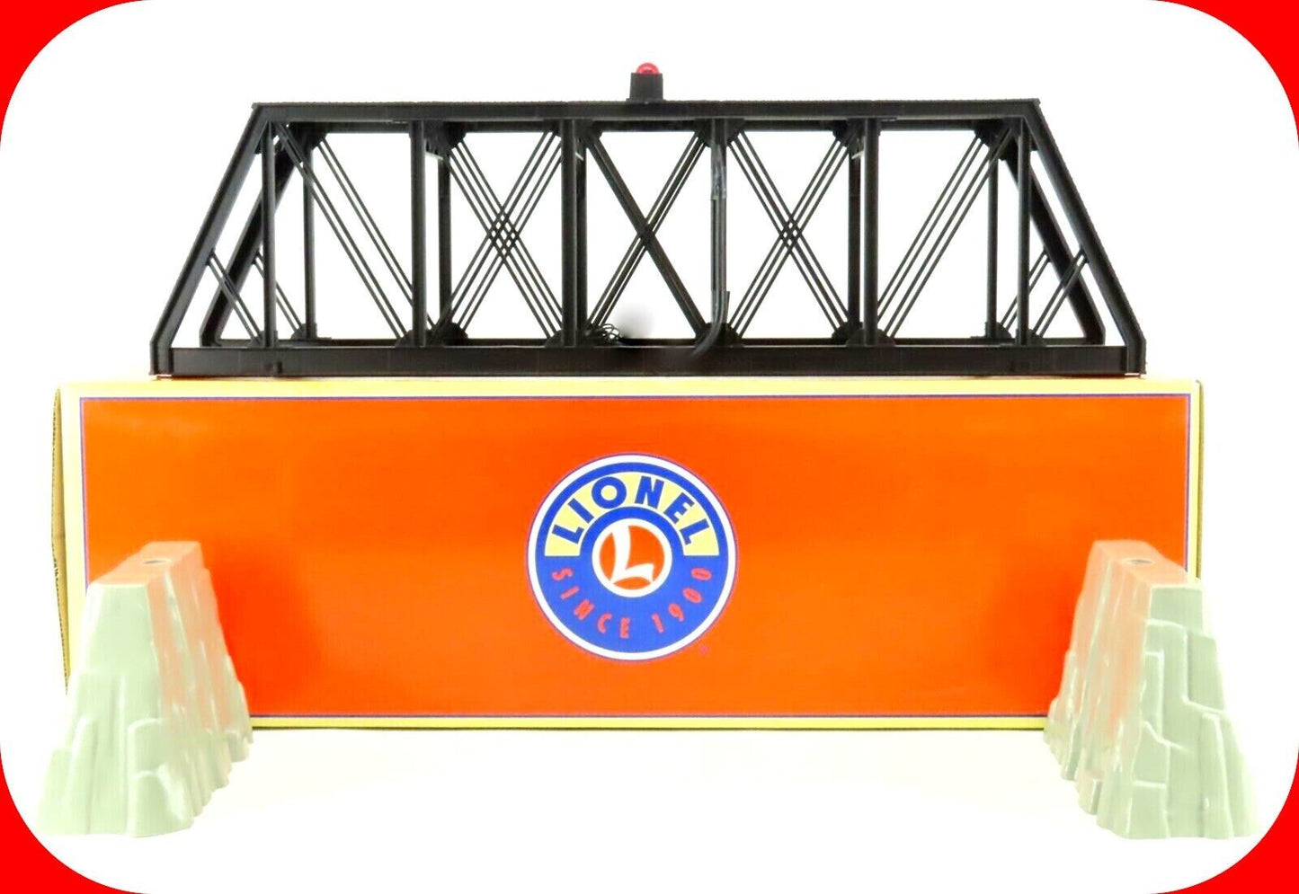 O Scale Truss Girder Bridge, w/ Flashing Beacon Light and Piers - Lionel 6-12772