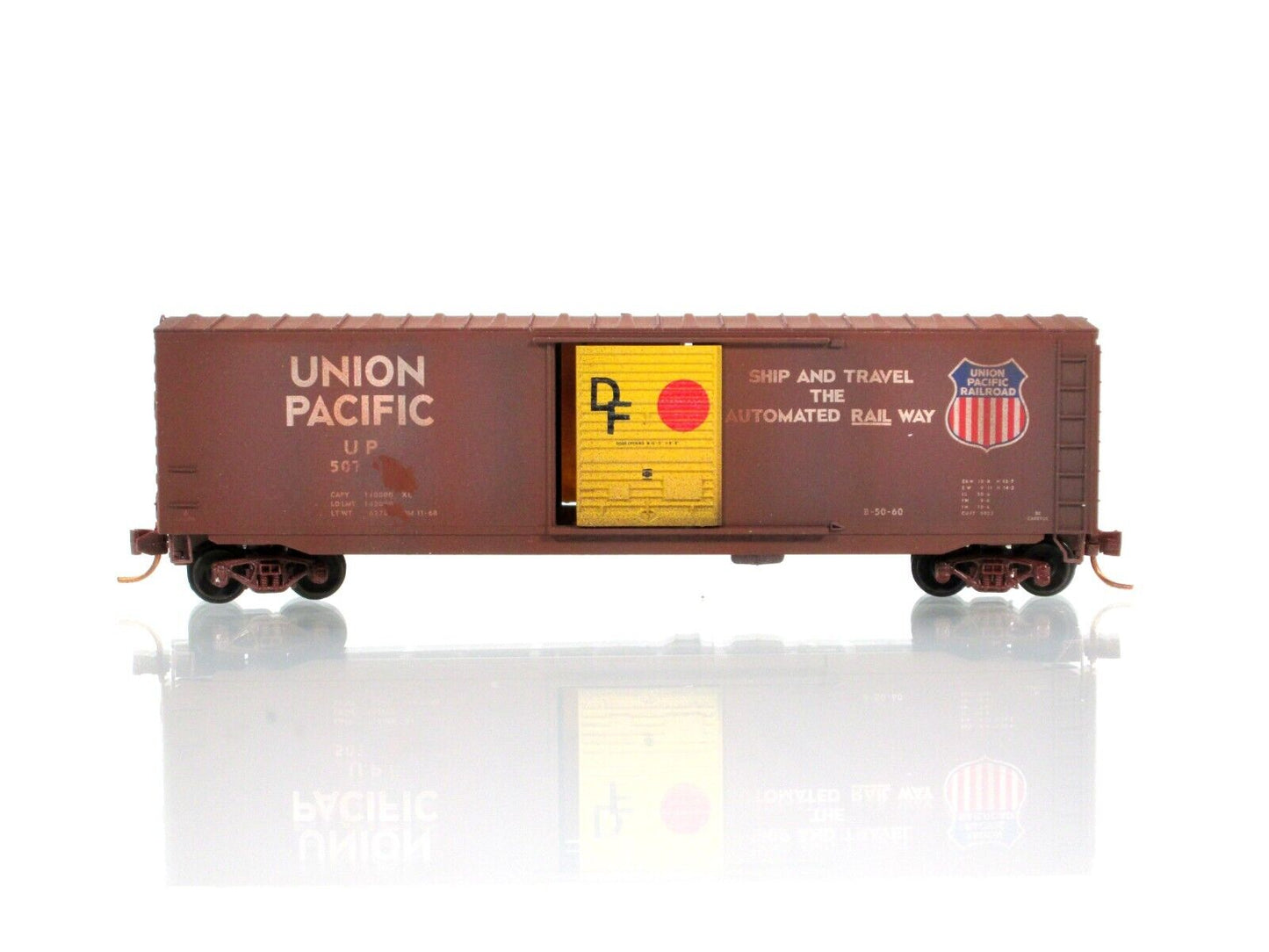 N Scale **UNION PACIFIC** Weathered Box Car, UP #507416 -- Micro Trains 07752050