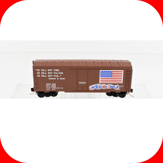 N Scale **UNITED WE STAND** 9/11 Memorial Box Car DODX 502 -Micro Trains Special