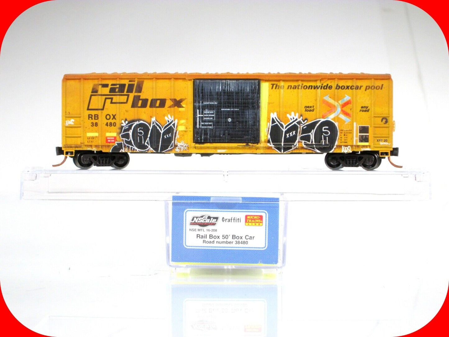 N Scale **RAILBOX GRAFFITI** Box Car #38480 - Micro Trains NSE MTL 16-208 *RARE*