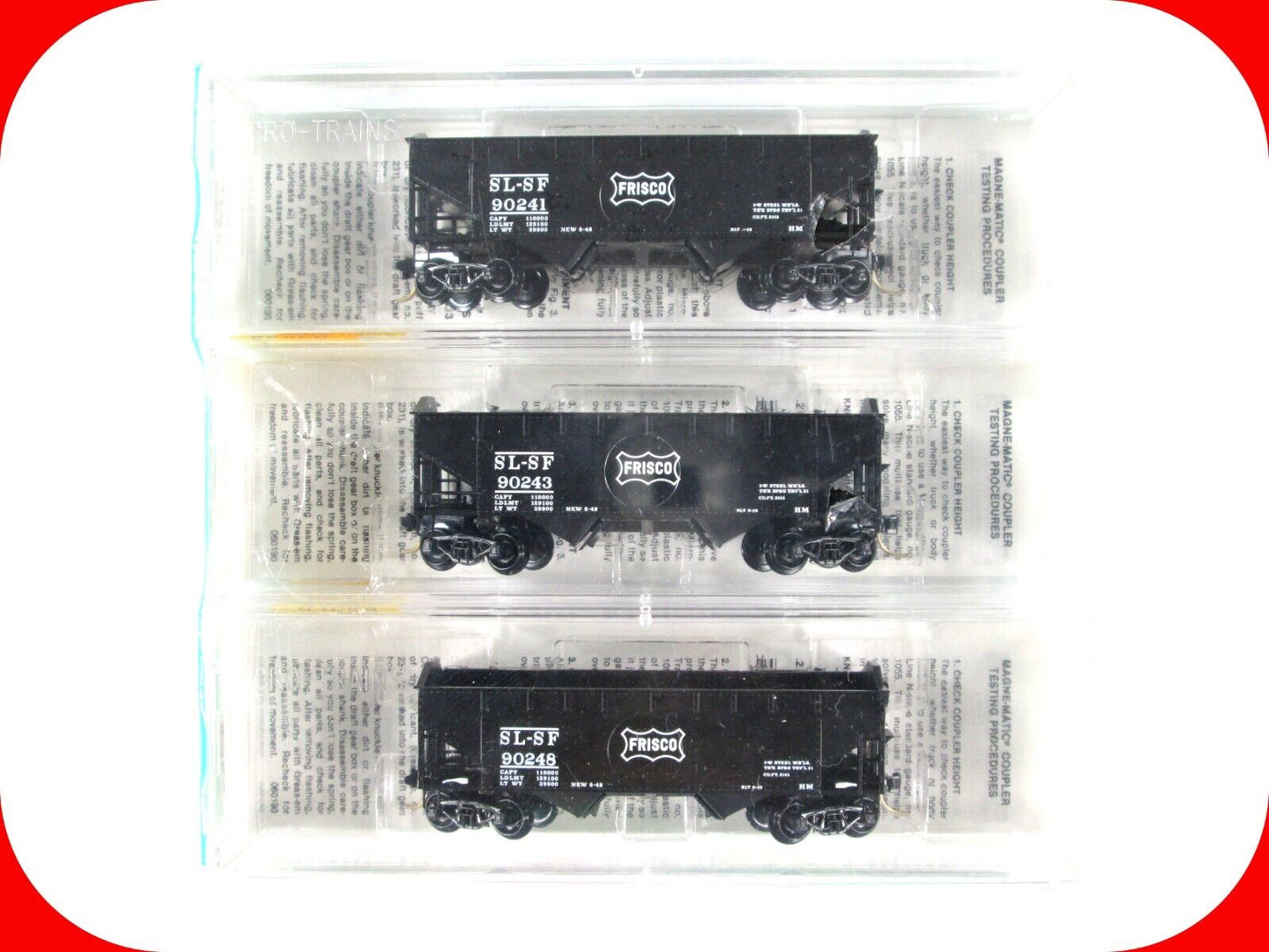 N Scale **FRISCO** 33' Twin-Bay Coal Hopper 3-Car Set, SL-SF -Micro Trains 88012
