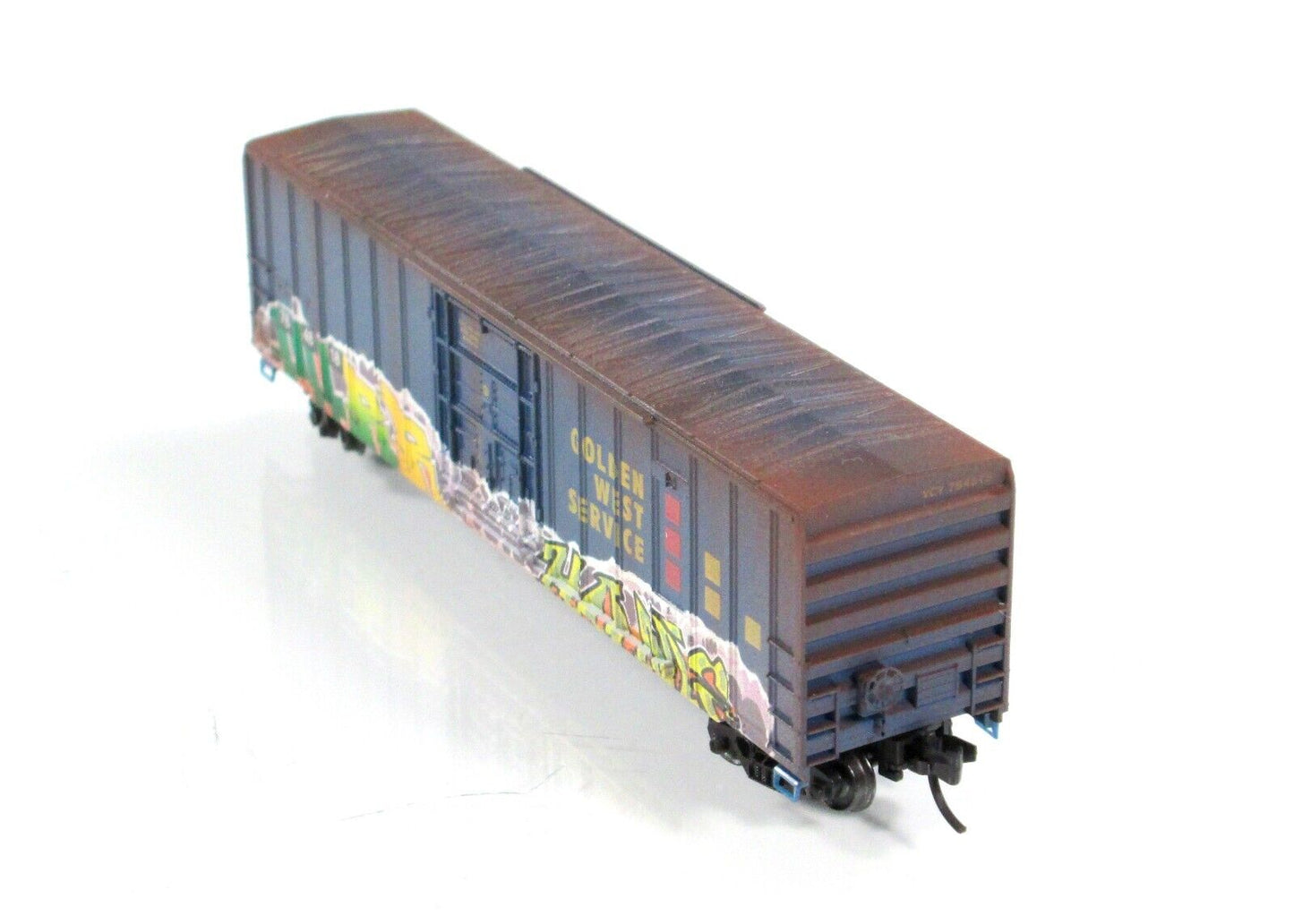 N Scale *GOLDEN WEST* Weathered, Graffiti Box Car #764818 -Micro Trains 99305070