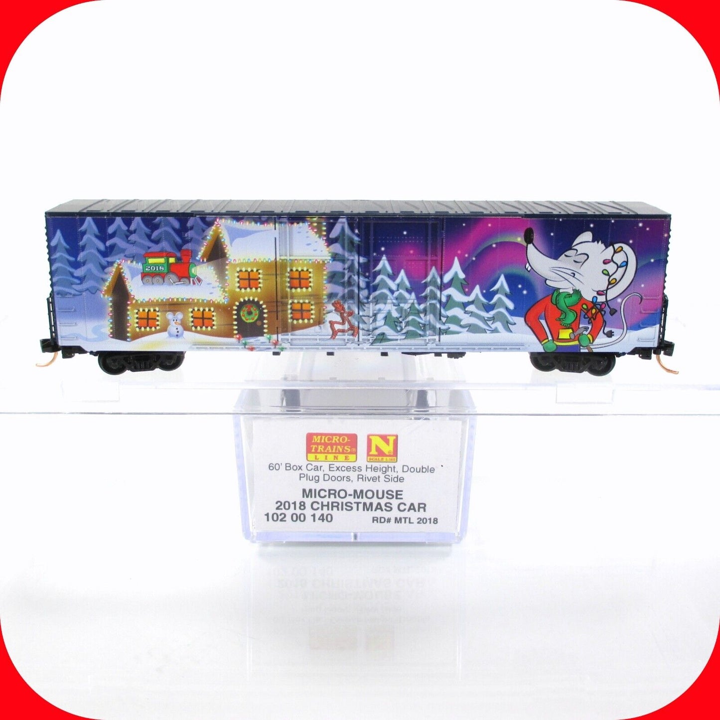 N Scale **MERRY CHRISTMAS 2018** 60' Holiday Box Car  ---- Micro Trains 10200140