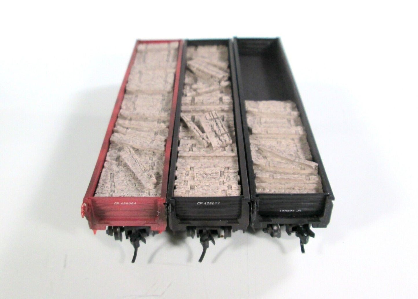 N Scale *CP RAIL*  Weathered Gondola 3-Set -Micro Trains 99302090, No tie Loader
