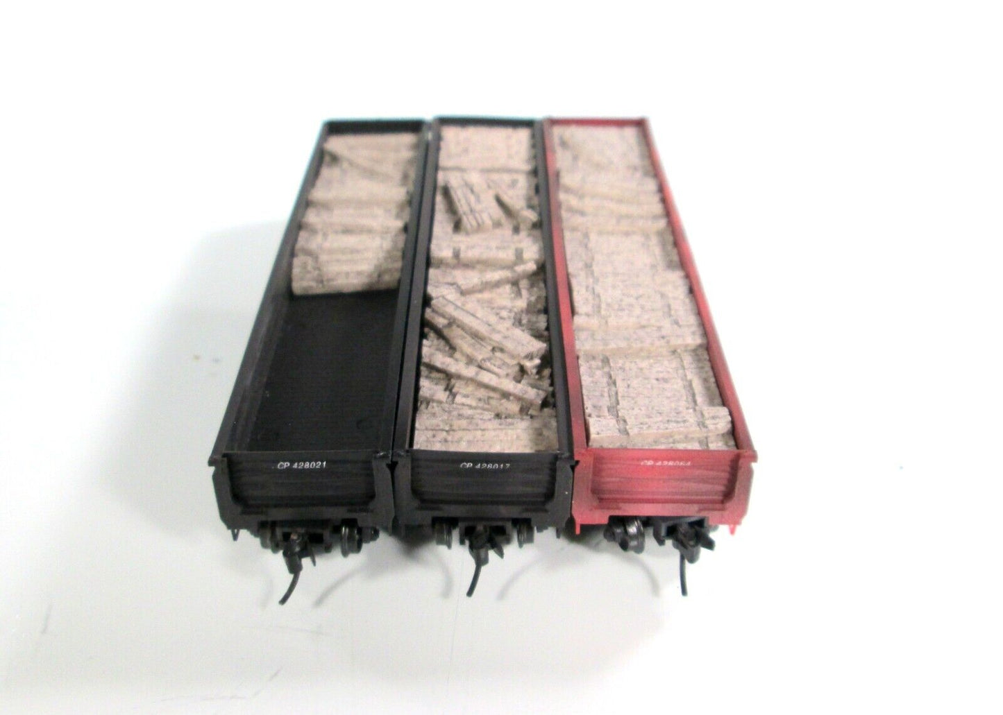 N Scale *CP RAIL*  Weathered Gondola 3-Set -Micro Trains 99302090, No tie Loader