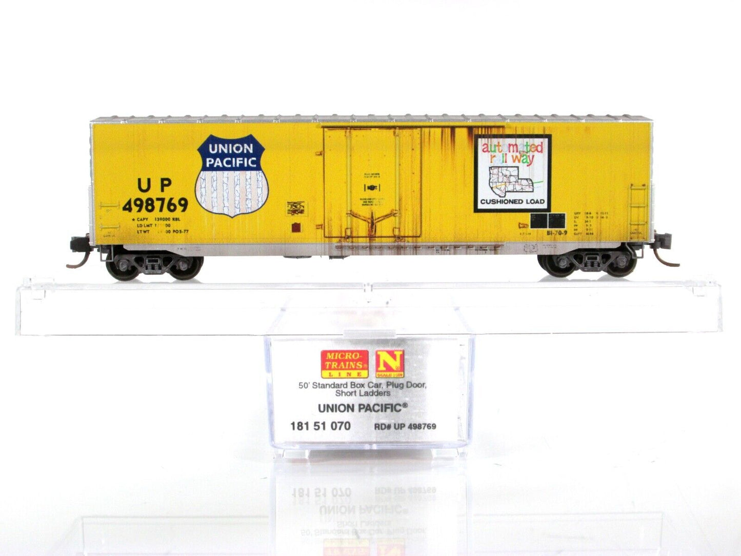 N Scale ***UNION PACIFIC*** Weathered Box Car - Micro Trains 99305480 / 18151070