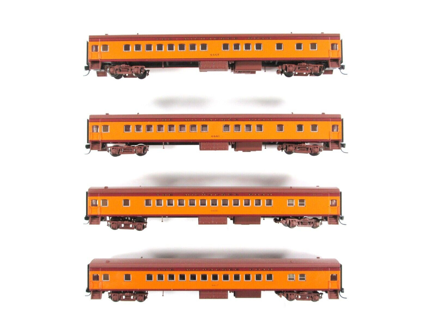 N Scale MILWAUKEE ROAD Bunk & Original Brown Roof Passenger Car Set - FOX VALLEY