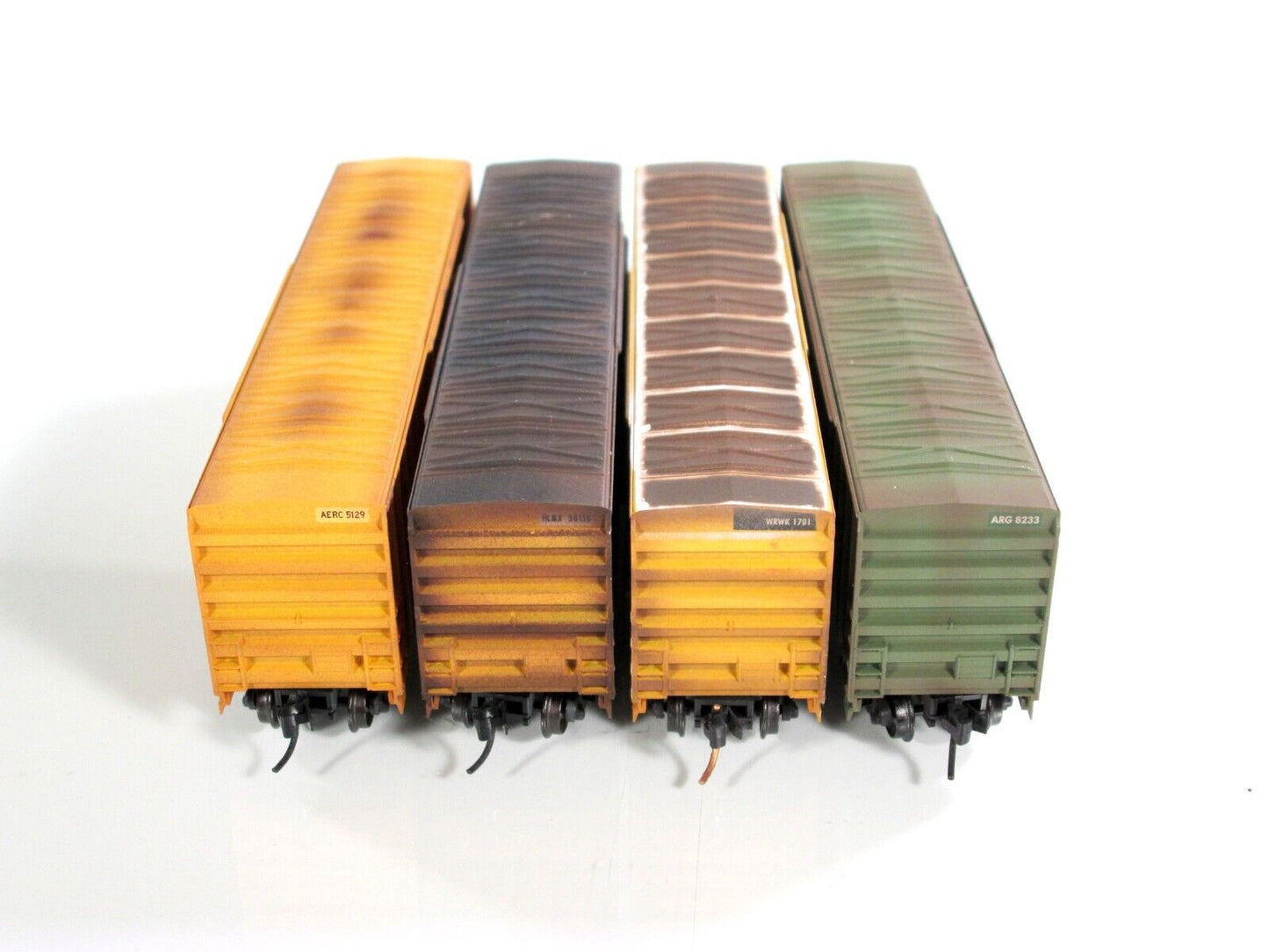 N Scale ***UNION PACIFIC, SP*** Weathered Box Car 4-Set -- Micro Trains 99301370
