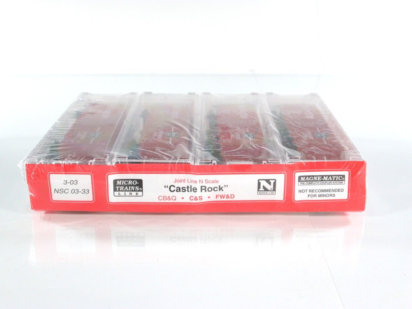 N Scale *BURLINGTON CASTLE ROCK* Joint Line 4 Box Car Set - Micro Trains **RARE*