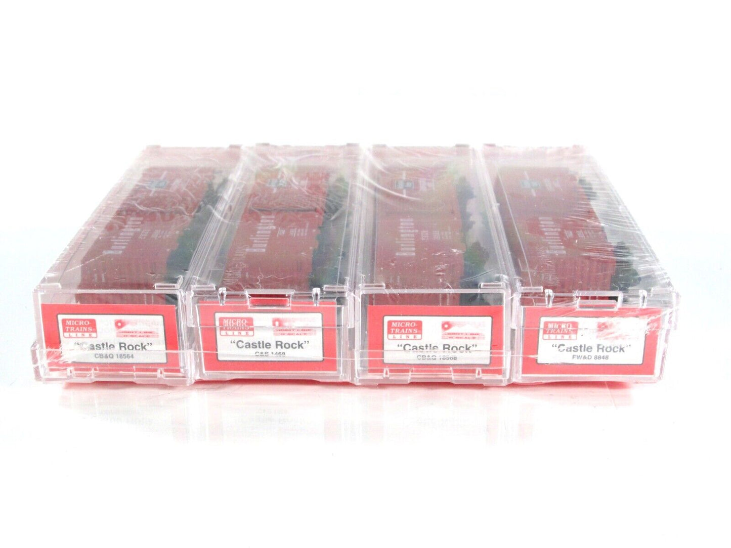 N Scale *BURLINGTON CASTLE ROCK* Joint Line 4 Box Car Set - Micro Trains **RARE*