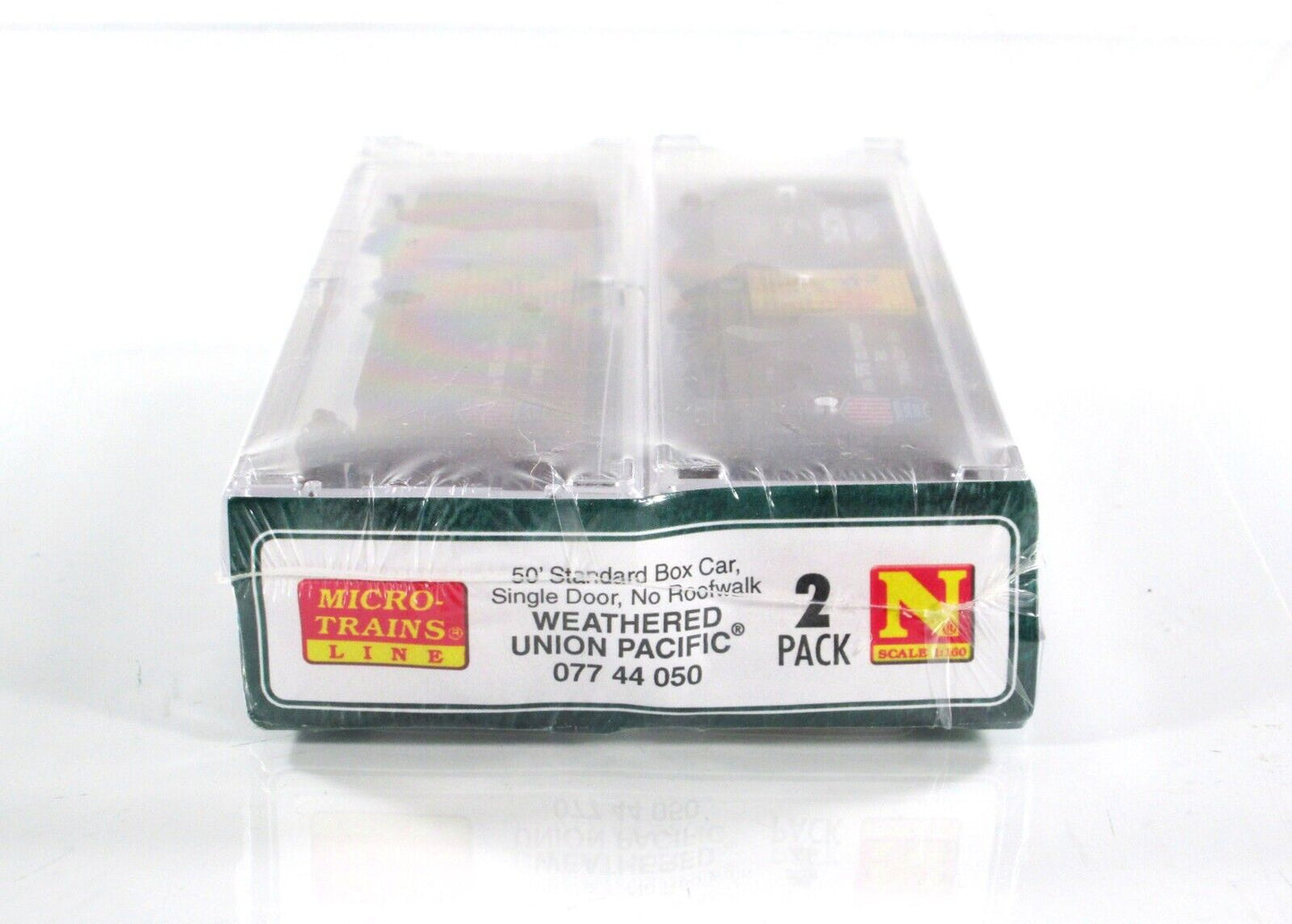 N Scale ***UNION PACIFIC*** Weathered 50' Box Car 2-Pack - Micro Trains 07744050