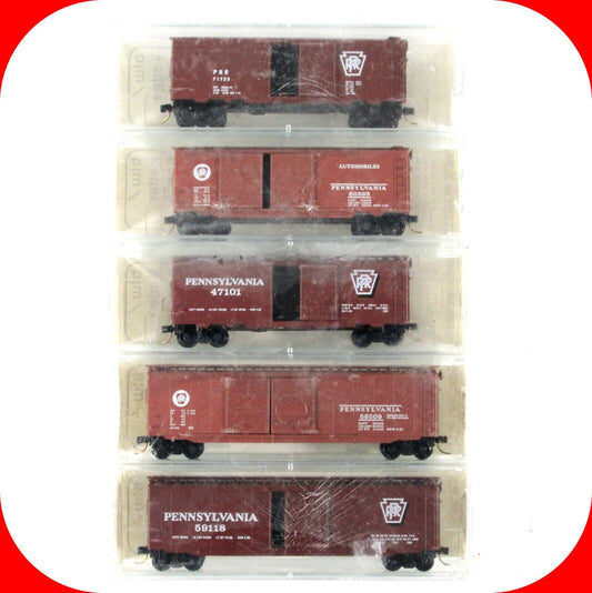 N Scale ***PENNSYLVANIA*** Box Car 5-Pack - Kadee Micro Trains / BLW Special Run