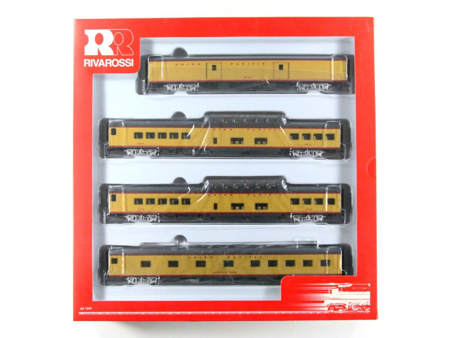 HO Scale UNION PACIFIC Lightweight Passenger Set B -Rivarossi R6996, Knuckle Cpl
