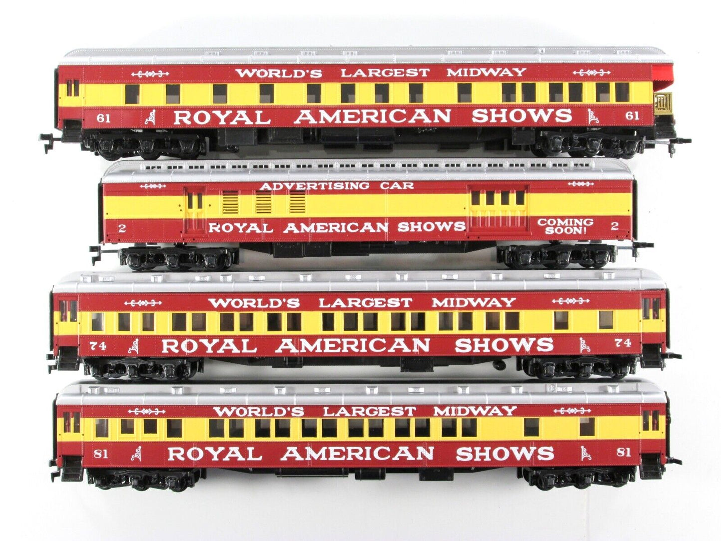 HO Scale ROYAL AMERICAN SHOWS *CIRCUS* Heavyweight Passenger 8-Car Set IHC 49598