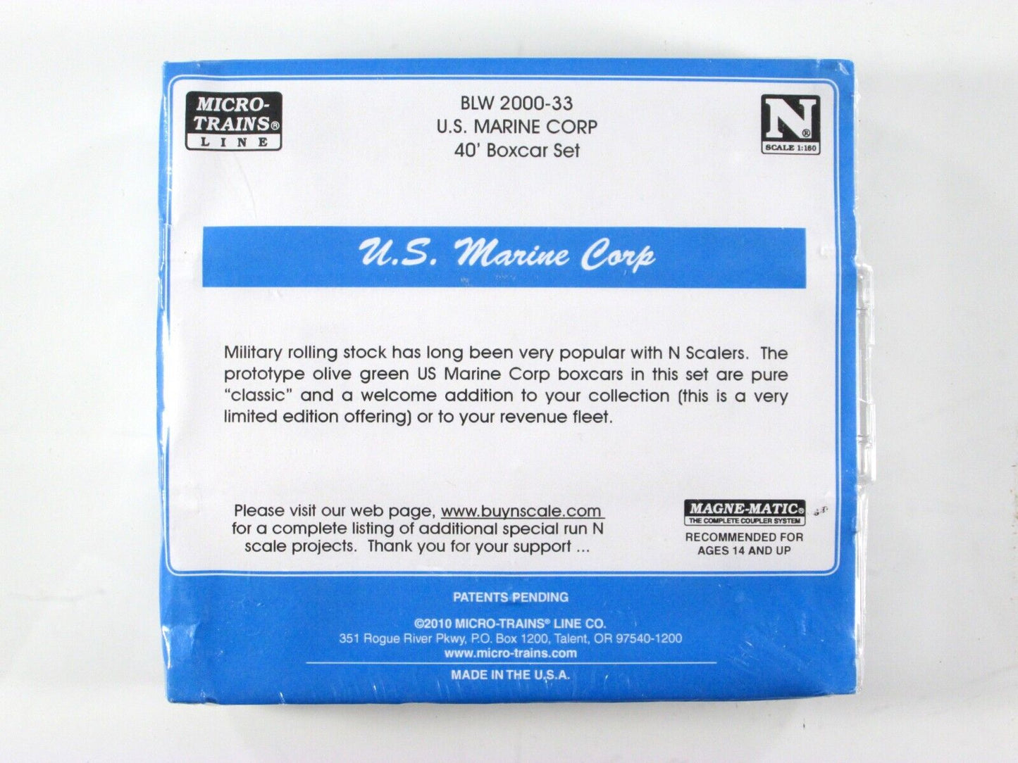 N Scale **US MARINE CORPS** 3-Box Car Set -Micro Trains / BLW Special Run **RARE