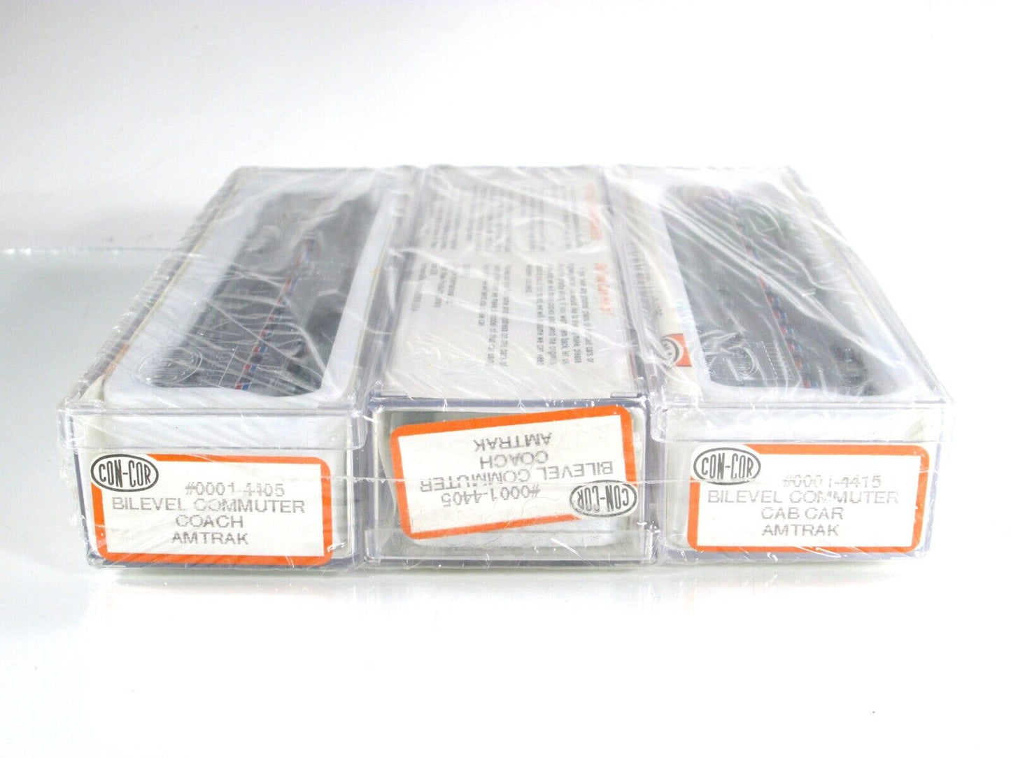 N Scale AMTRAK Bilevel Commuter Coaches 3-Pack -Con-Cor 440503 (4405,4415) *RARE