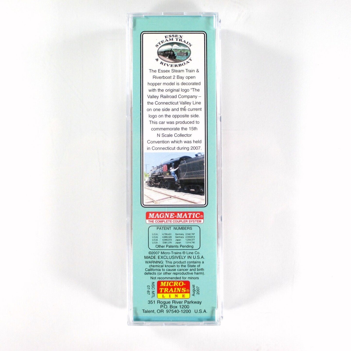 N Scale ***ESSEX STEAM TRAIN & RIVERBOAT*** Coal Hopper - Micro Trains NSC 07-87