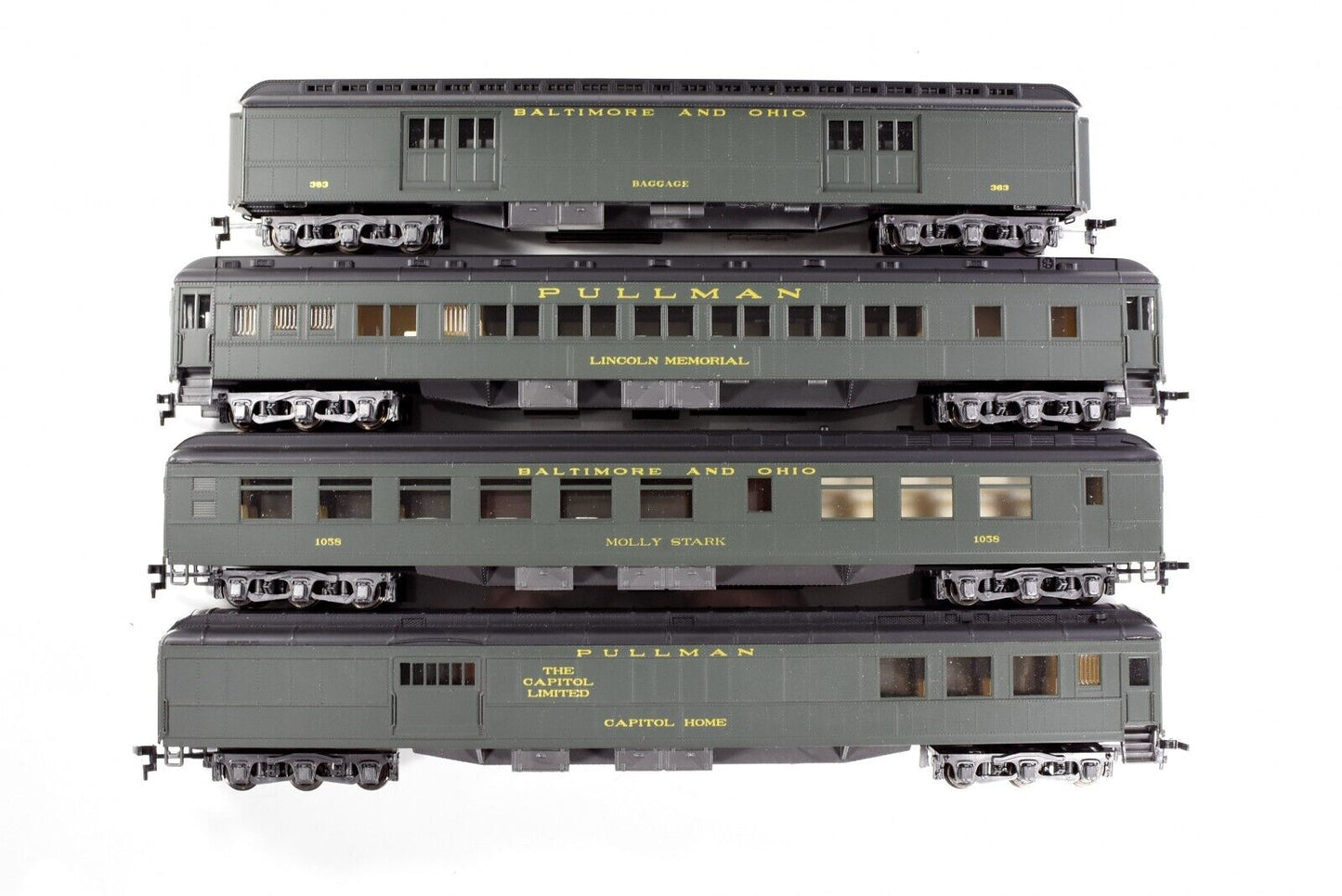 HO Scale B&O *CAPITOL LIMITED* Passenger & Interiors 4-Car Set A -Rivarossi 6906