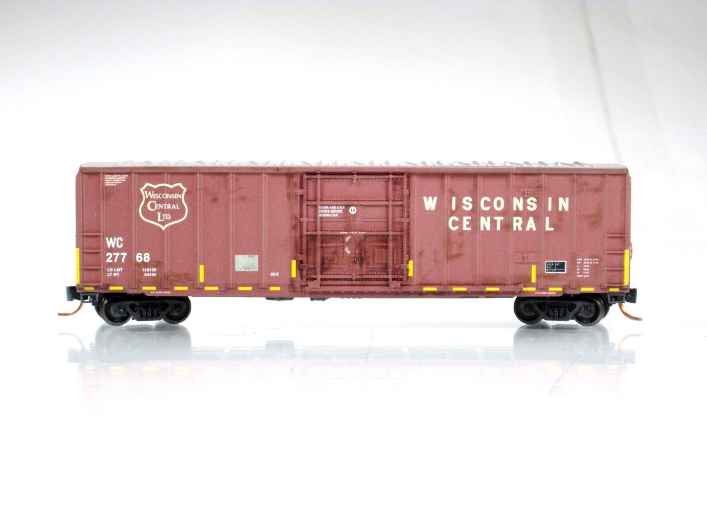 N Scale ***WISCONSIN CENTRAL*** Weathered Box Car #27768 - Micro Trains 02752400